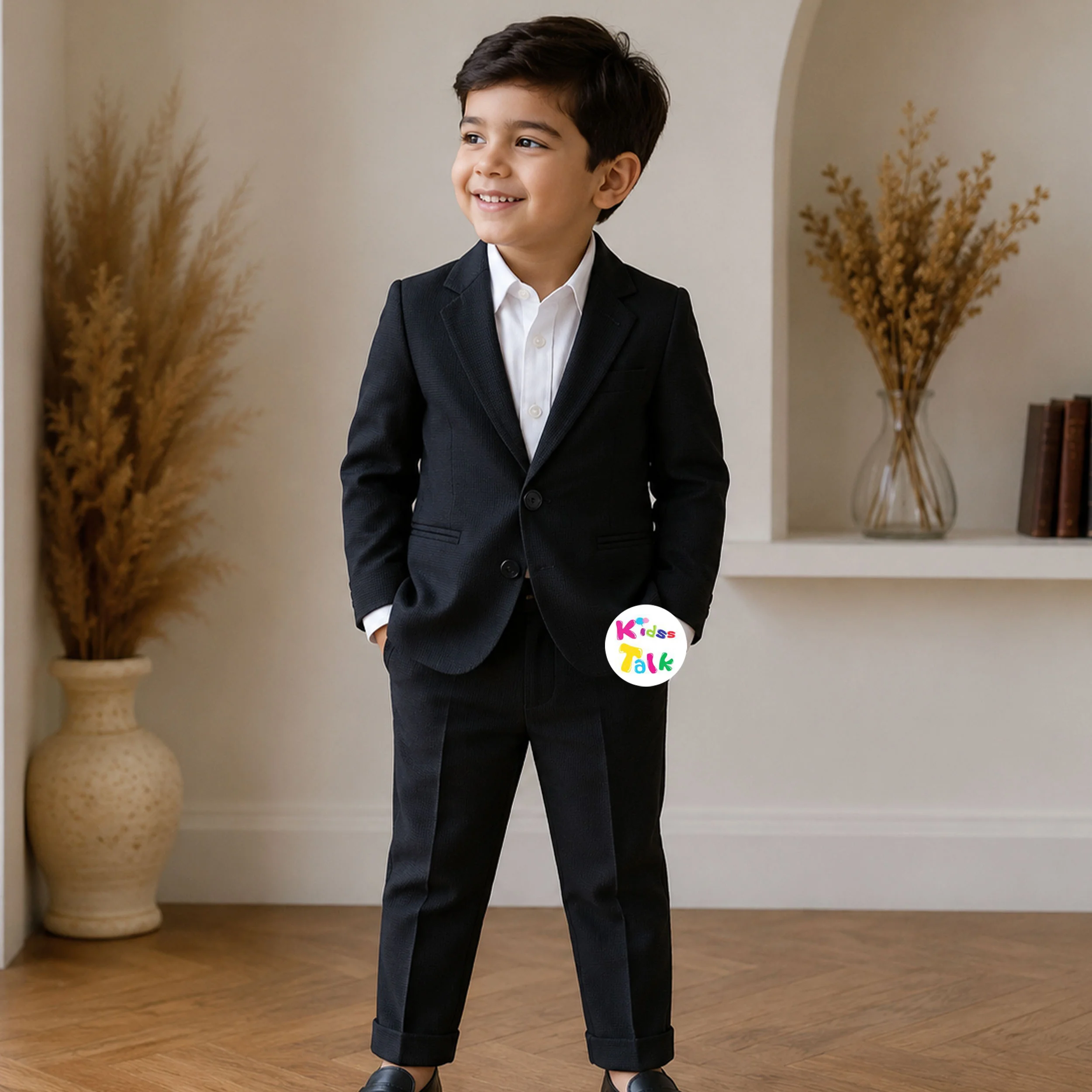 Royal Full Sleeve Coat With Shirt And Pant - Black
