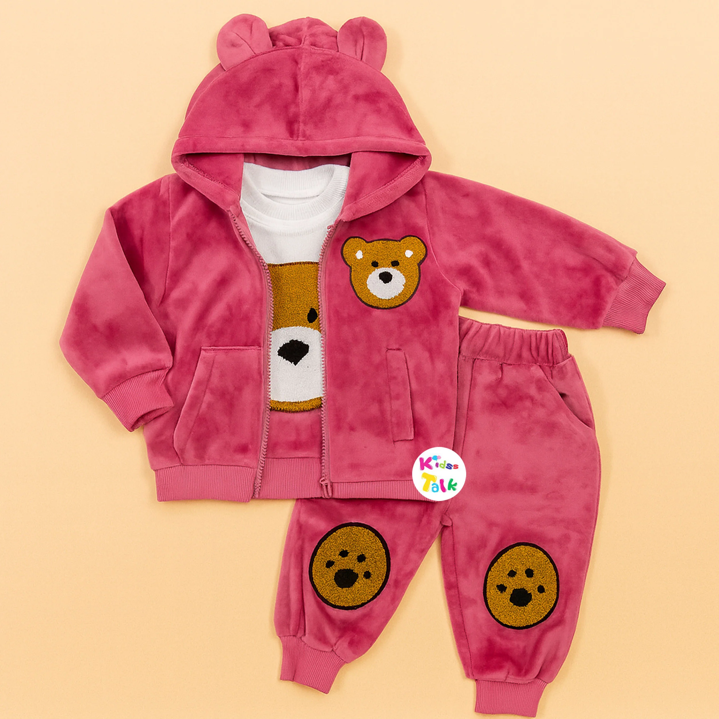 Polyfill Full Sleeve 3 Pcs Windcheater Set - Onion Pink