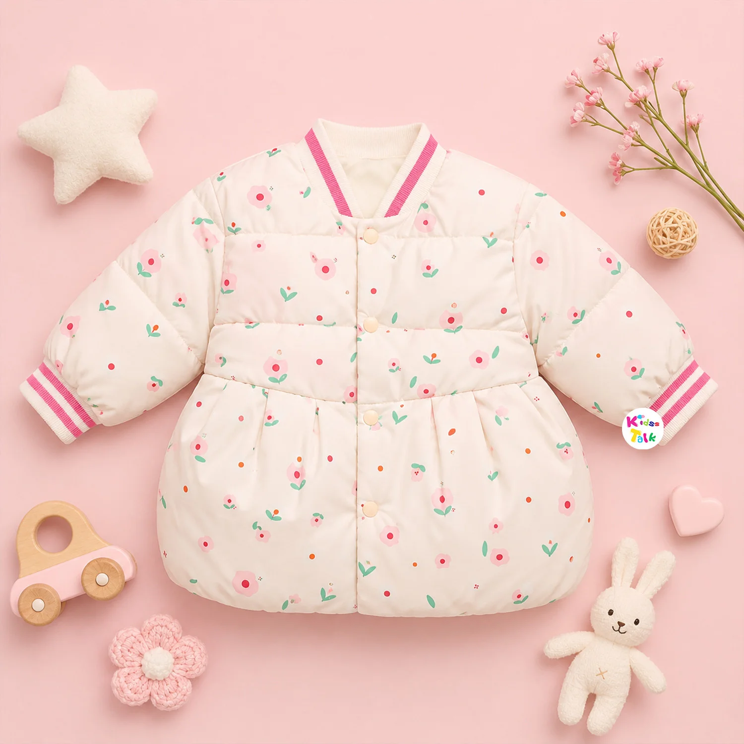 Polyfill Full Sleeve Cute Jacket - Pink