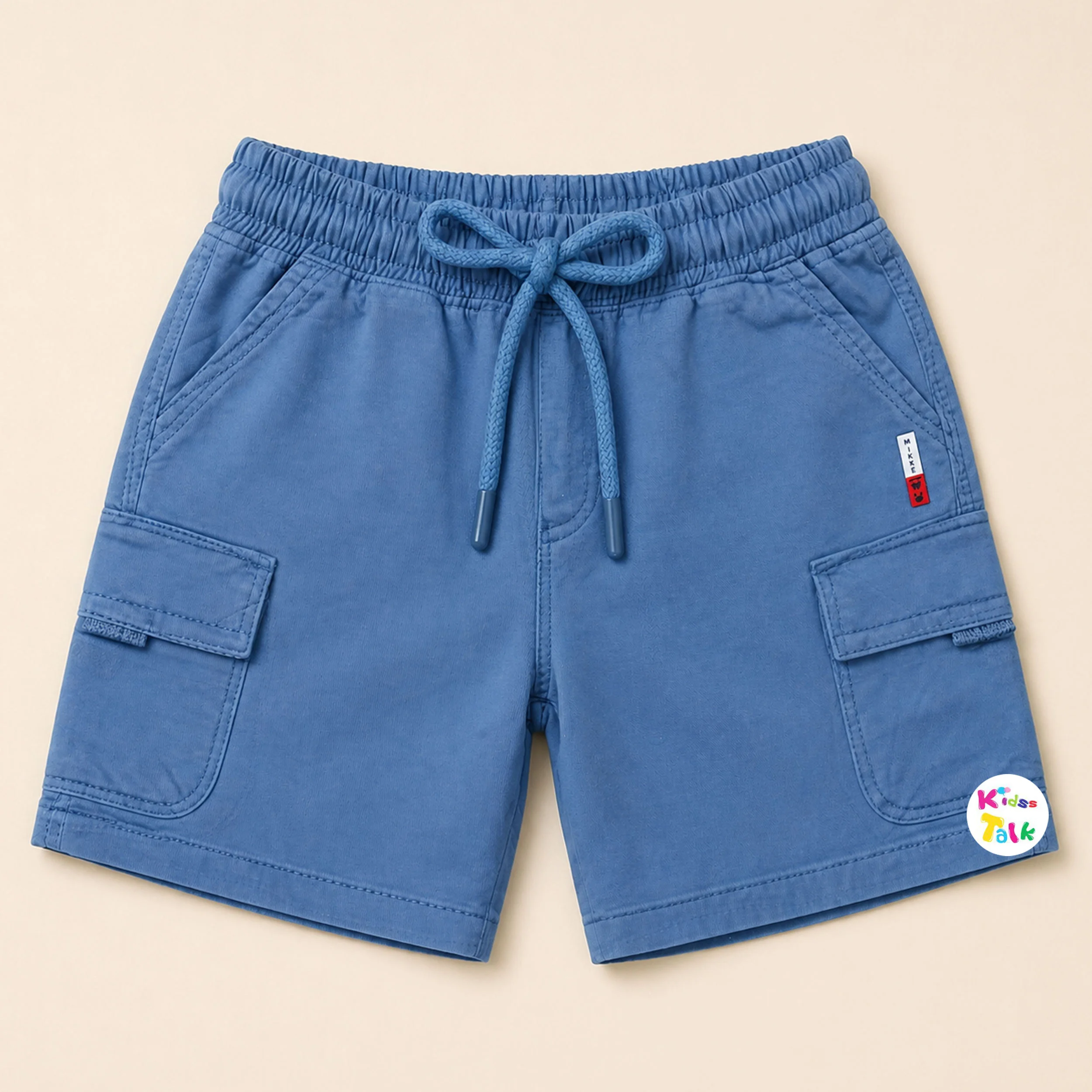 Soft Cotton Regular Fit Cargo Half Pant - Blue