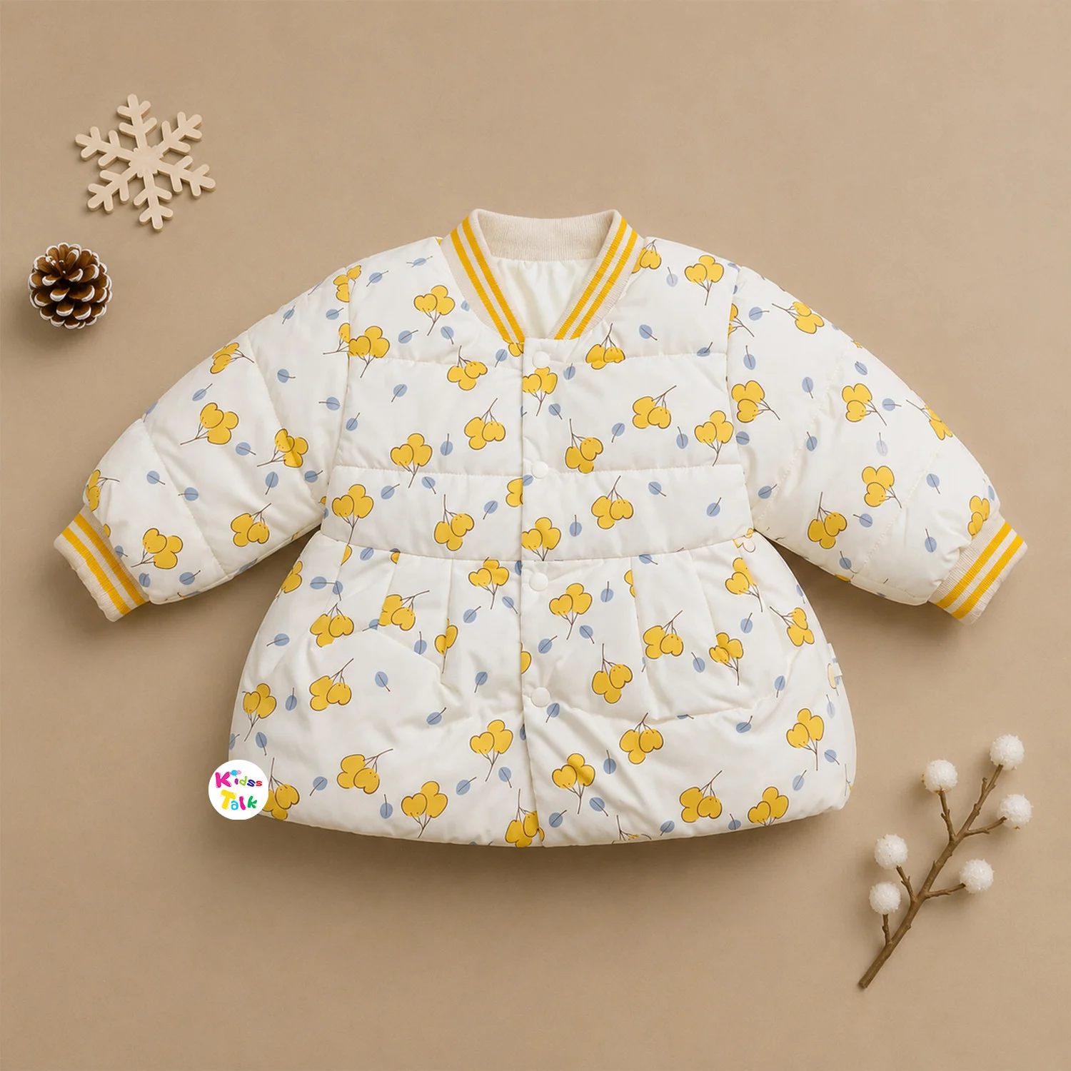 Polyfill Full Sleeve Cute Jacket - Cream