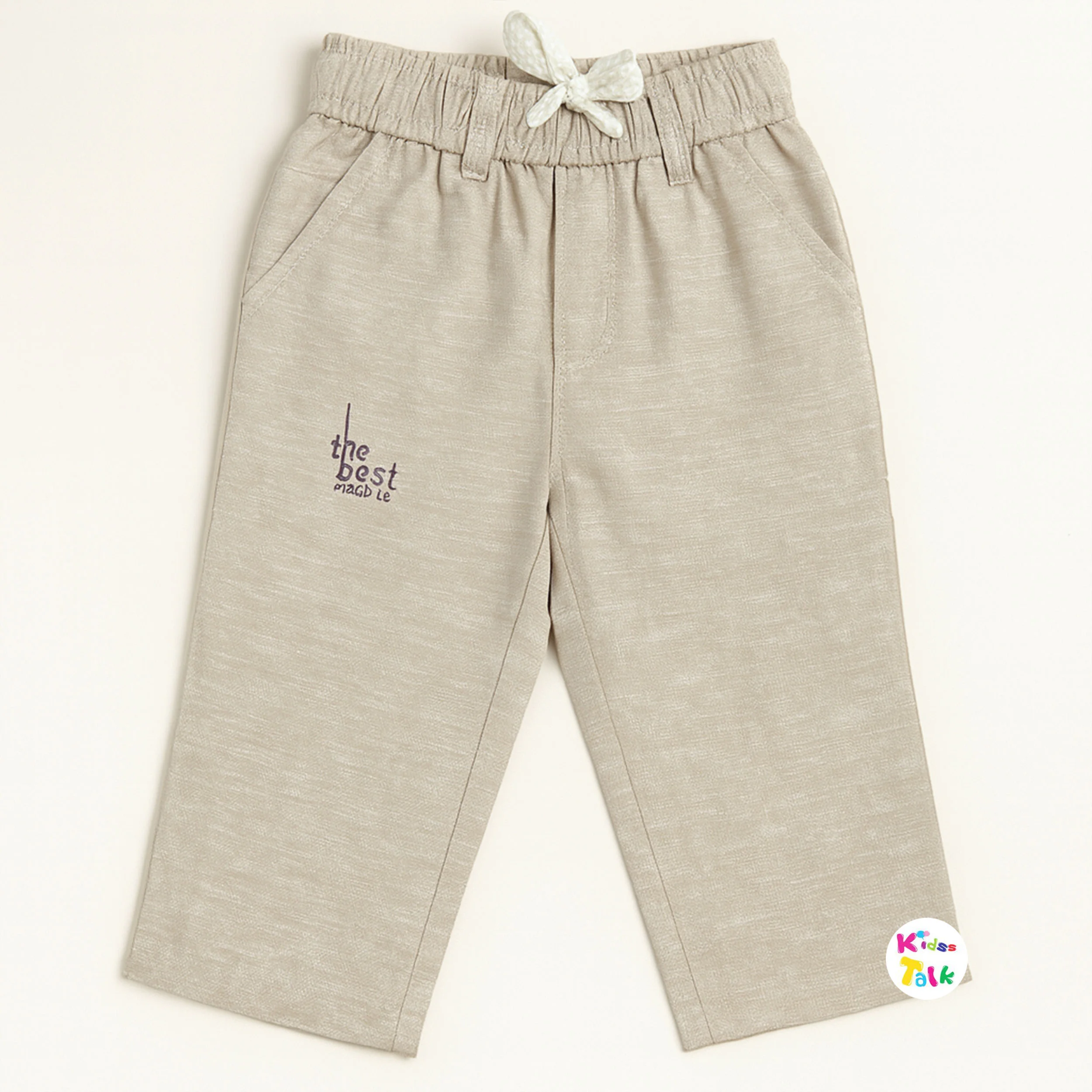 Soft Cotton Full Length Pant - Beige