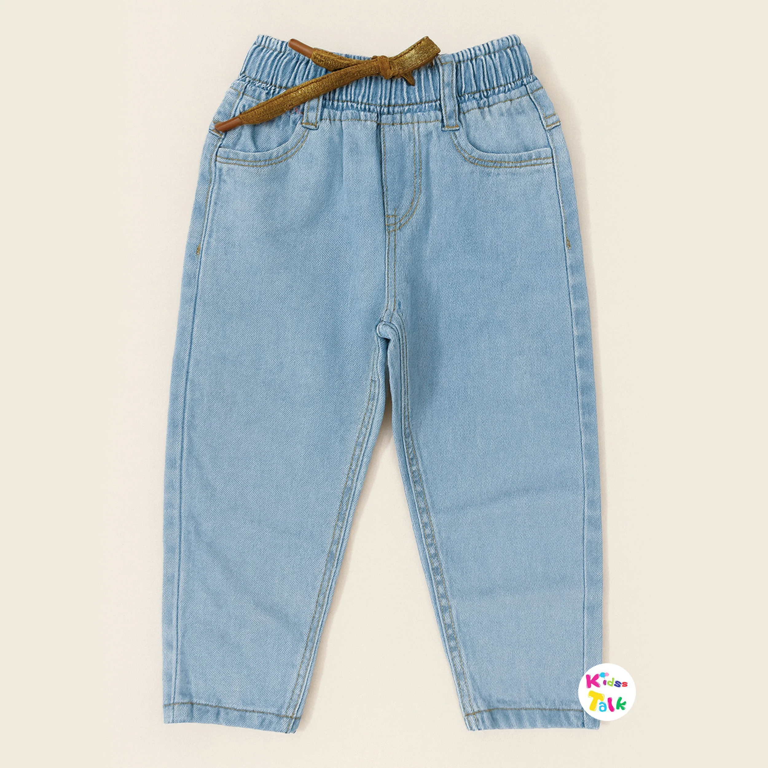 Denim Regular Fit Full Length Pant - Ice Blue