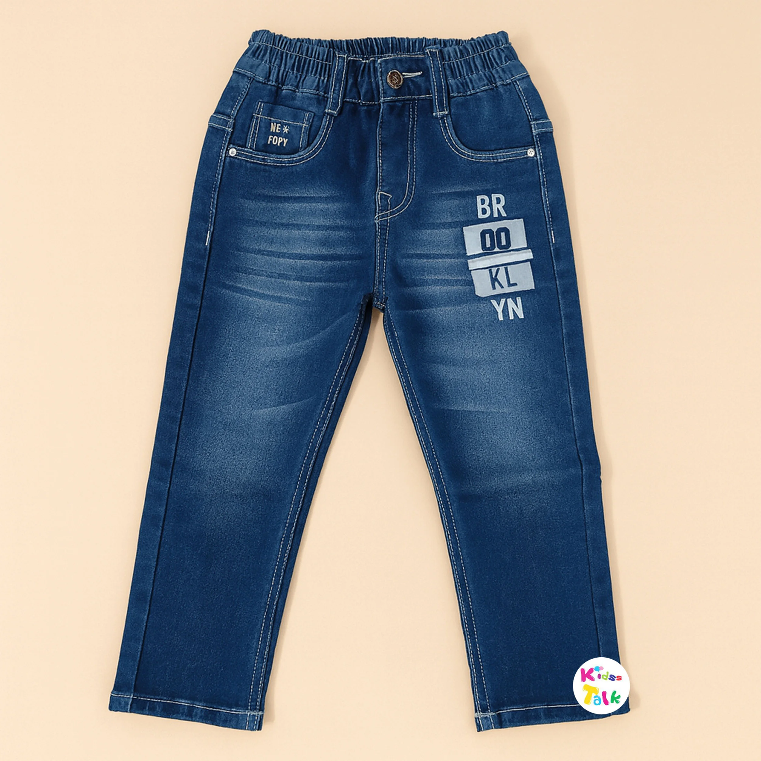 Denim Regular Fit Full Length Pant - Denim Blue