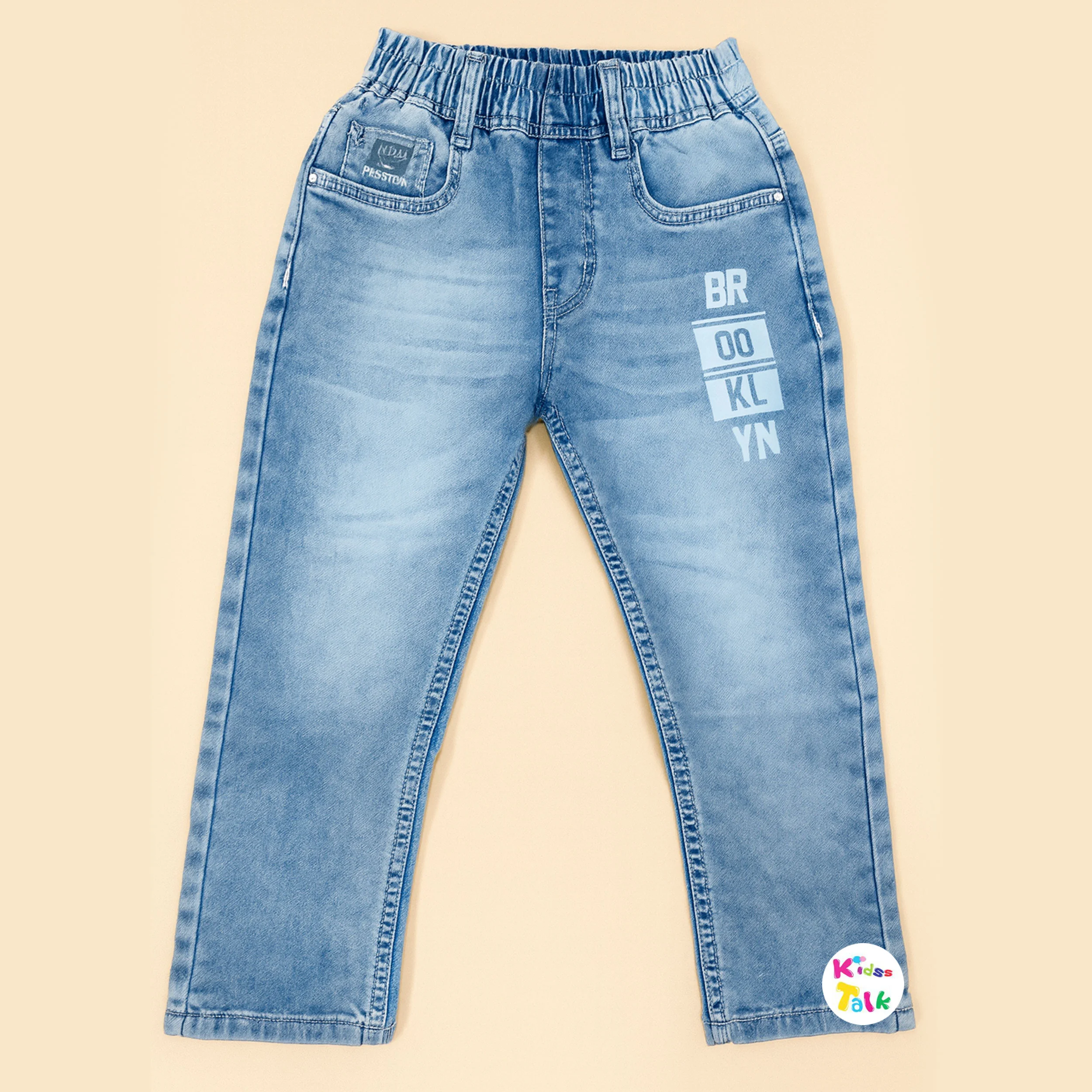 Denim Regular Fit Full Length Pant - Ice Blue