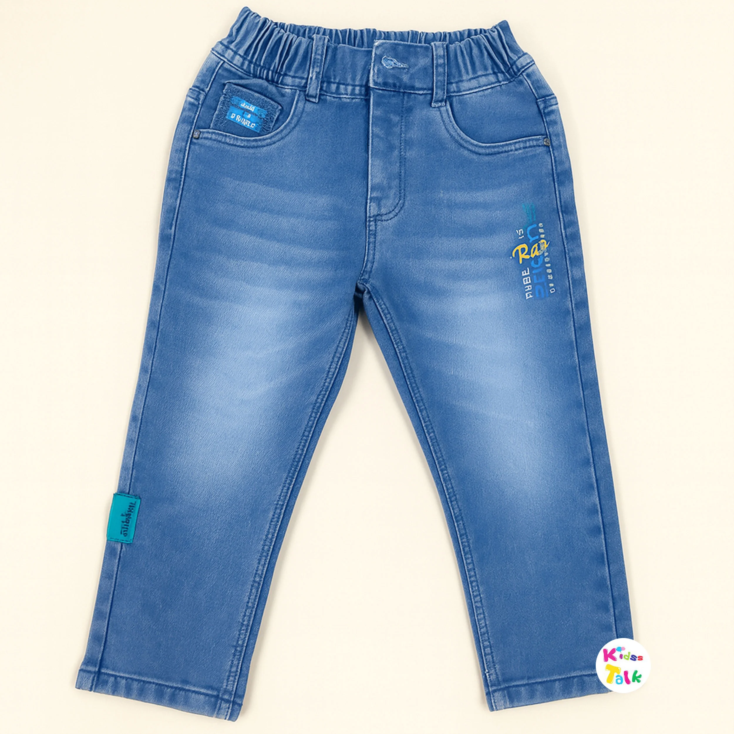 Denim Regular Fit Full Length Pant - Ice Blue
