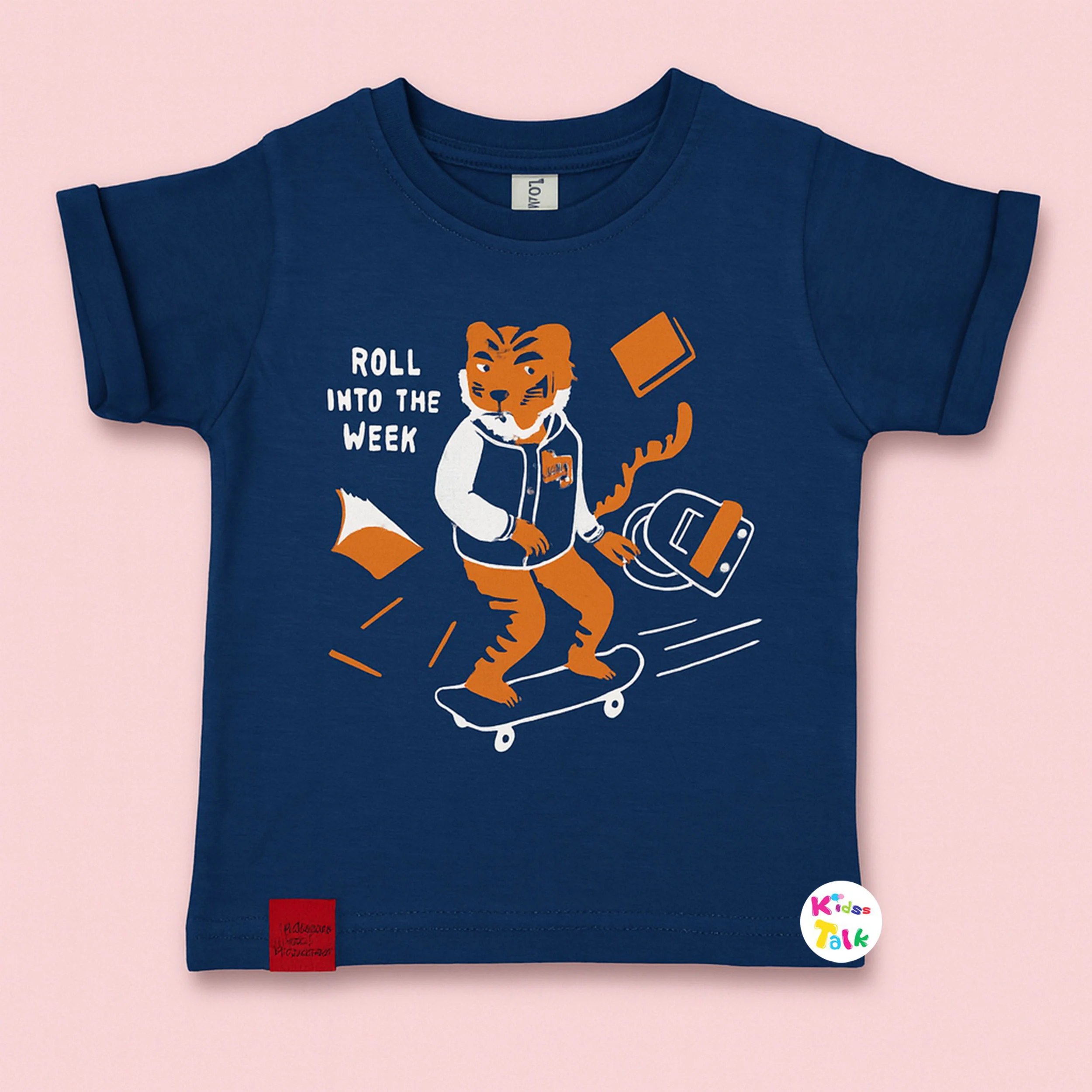 Cotton Knitted Half Sleeve T-shirt - Navy Blue