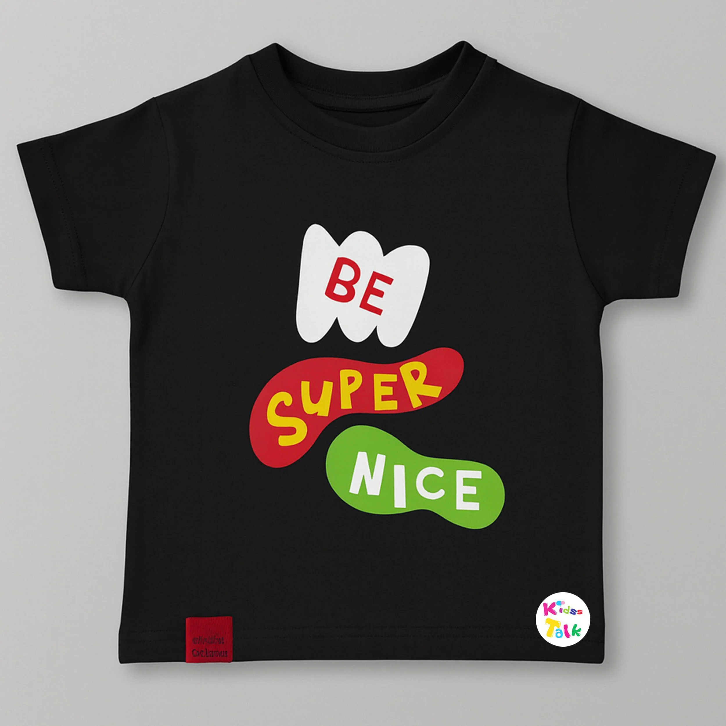 Cotton Knitted Half Sleeve Printed T-shirt - Black