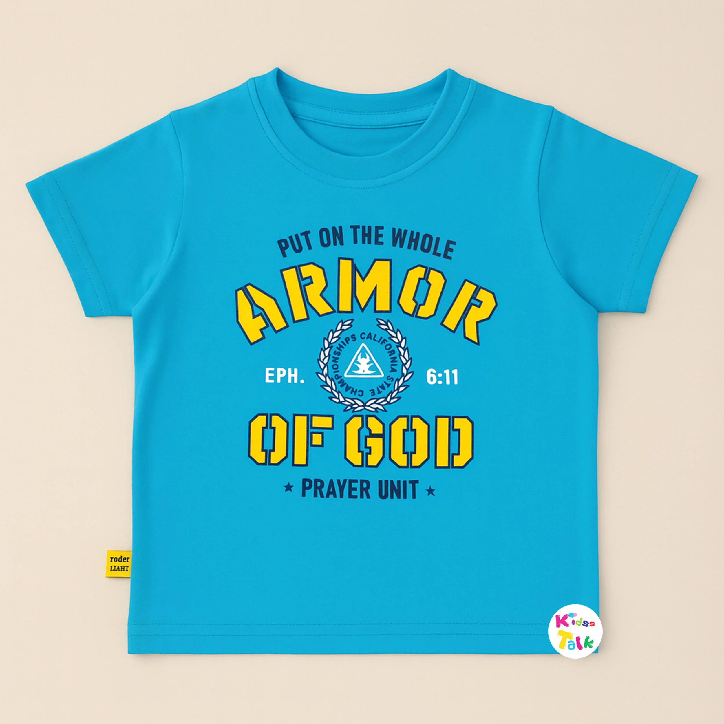 Cotton Knitted Half Sleeve Printed T-shirt - Ice Blue