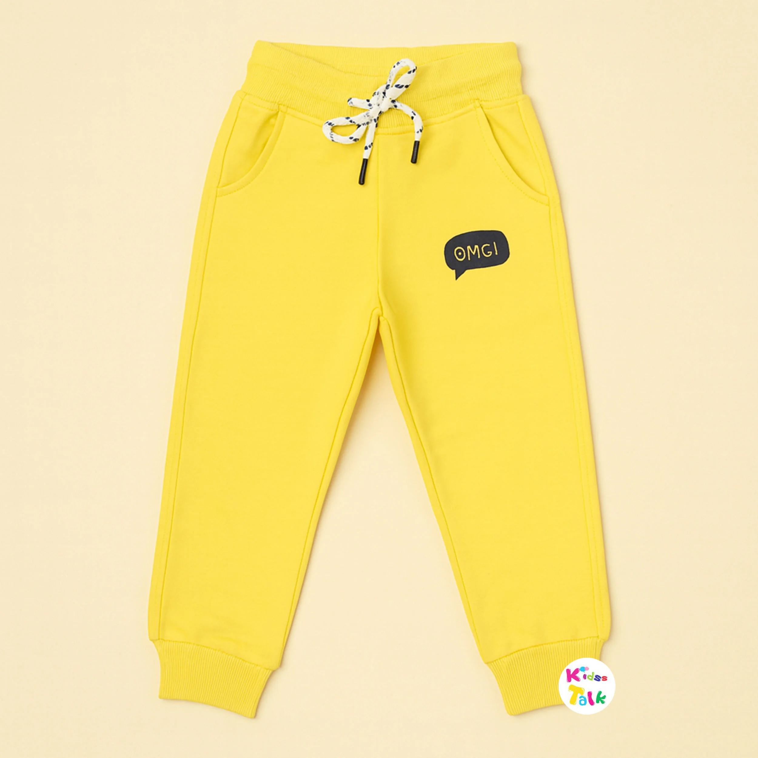 Cotton Knitted Full Length Track Pant - Lemon Yellow