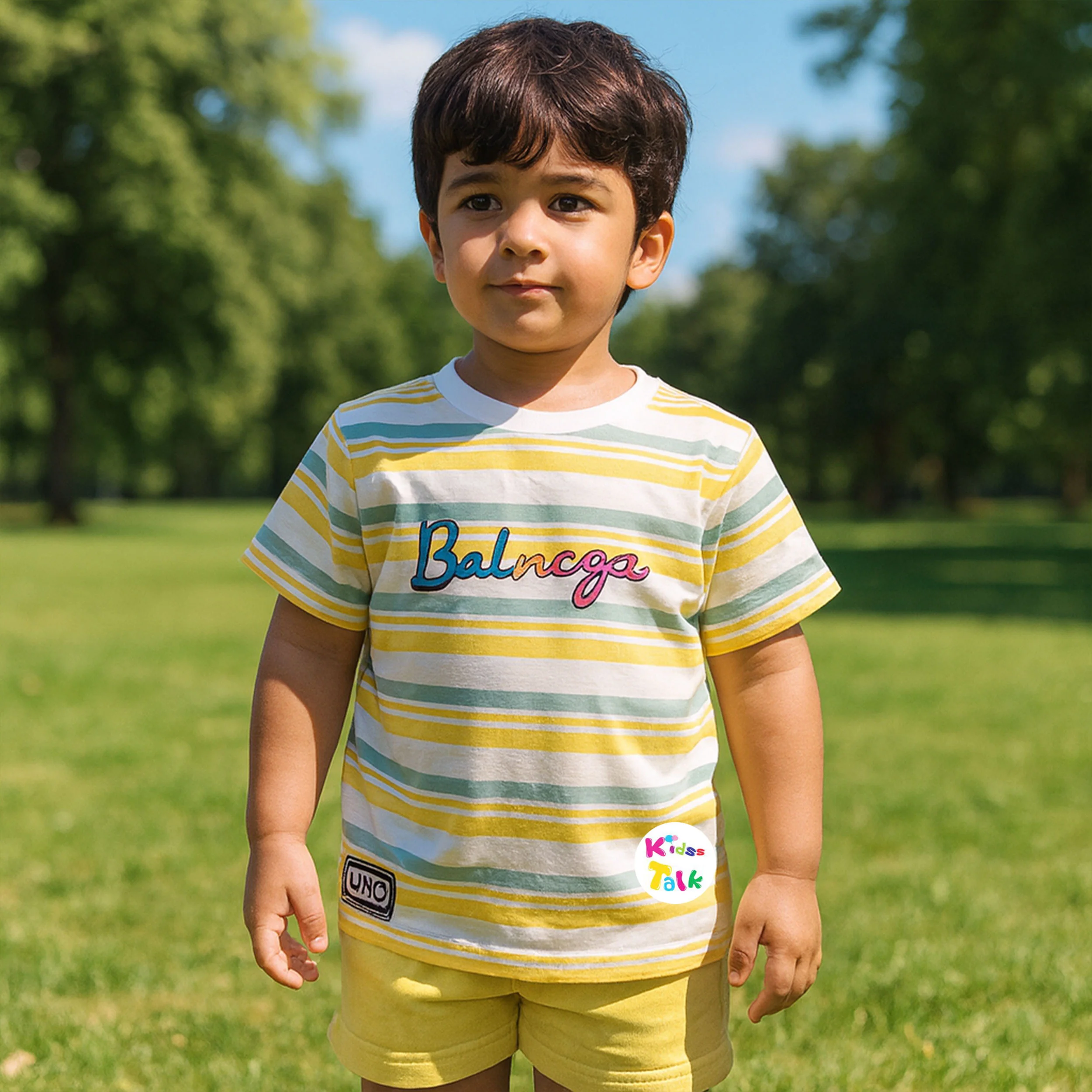 Cotton Knitted Half Sleeve T-shirt & Half Pant - Mustard