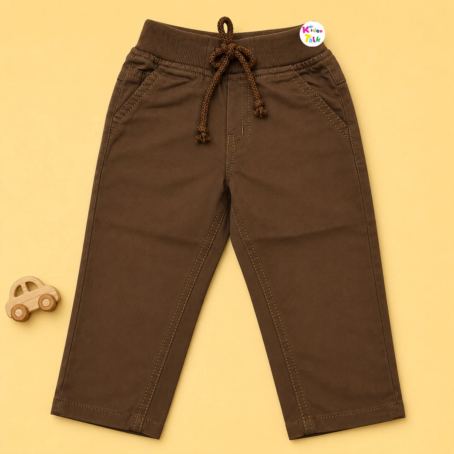 Cotton Full Length Pant - Brown