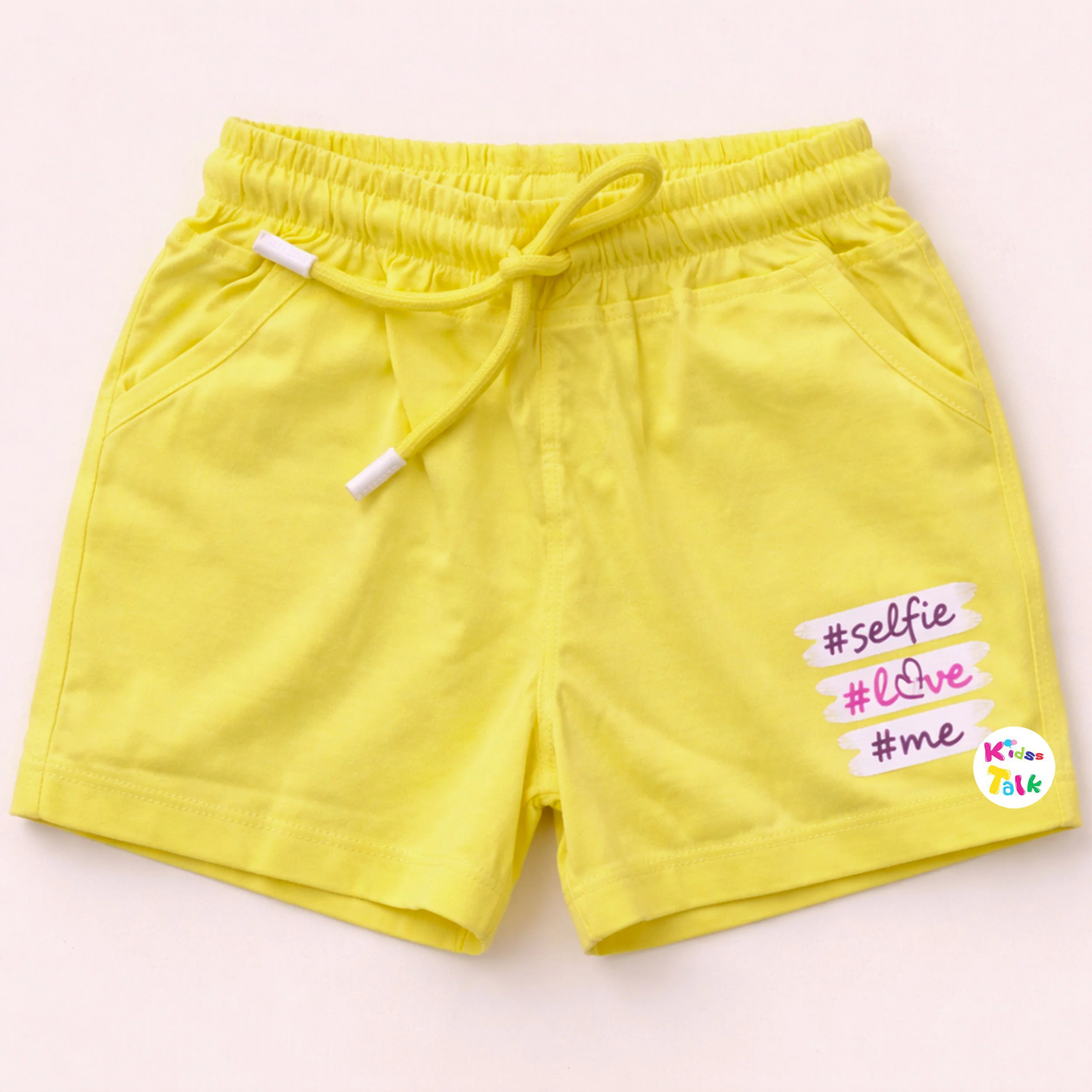 Cotton Regular Fit Printed Shorts - Lemon Yellow