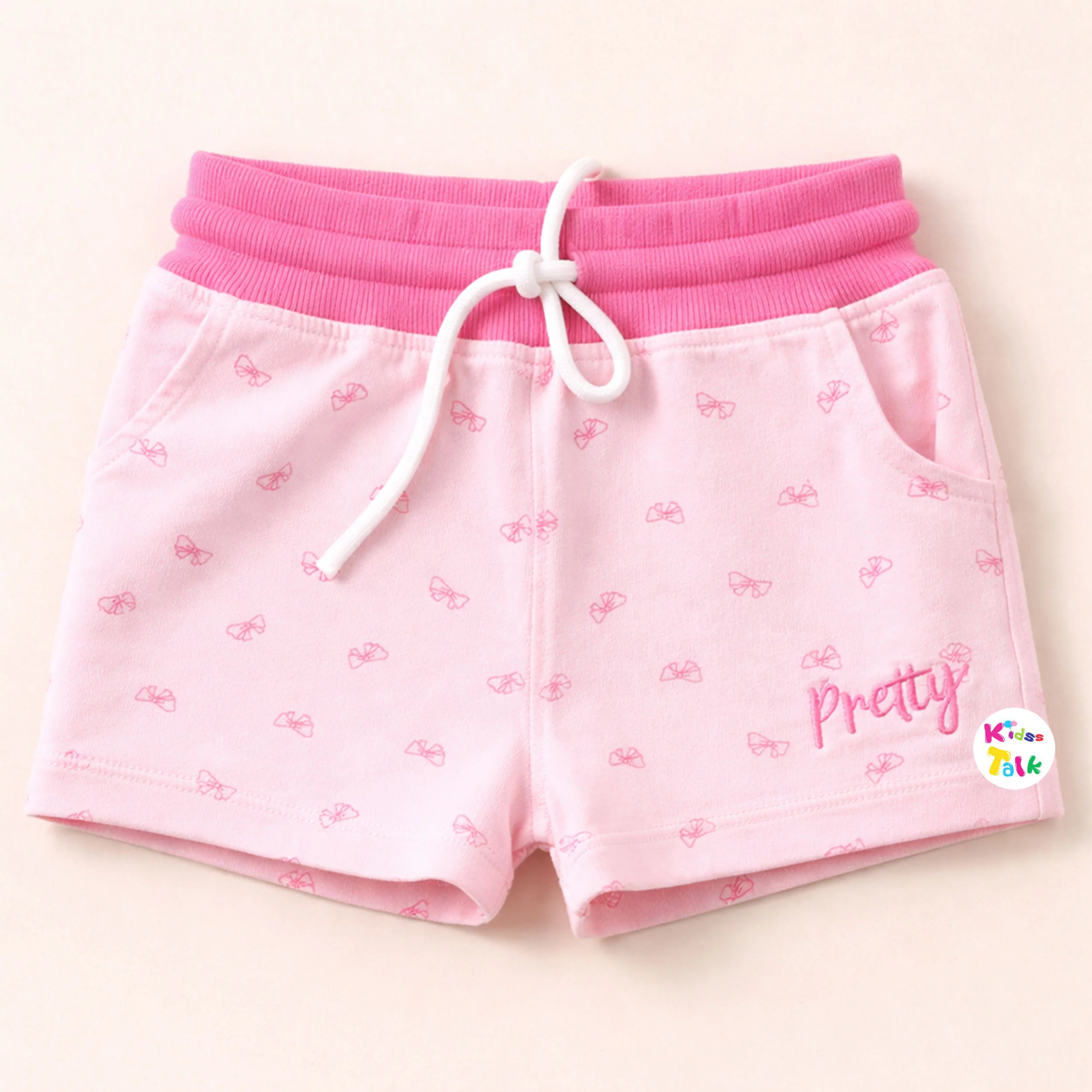 Cotton Regular Fit Printed Shorts - Baby Pink