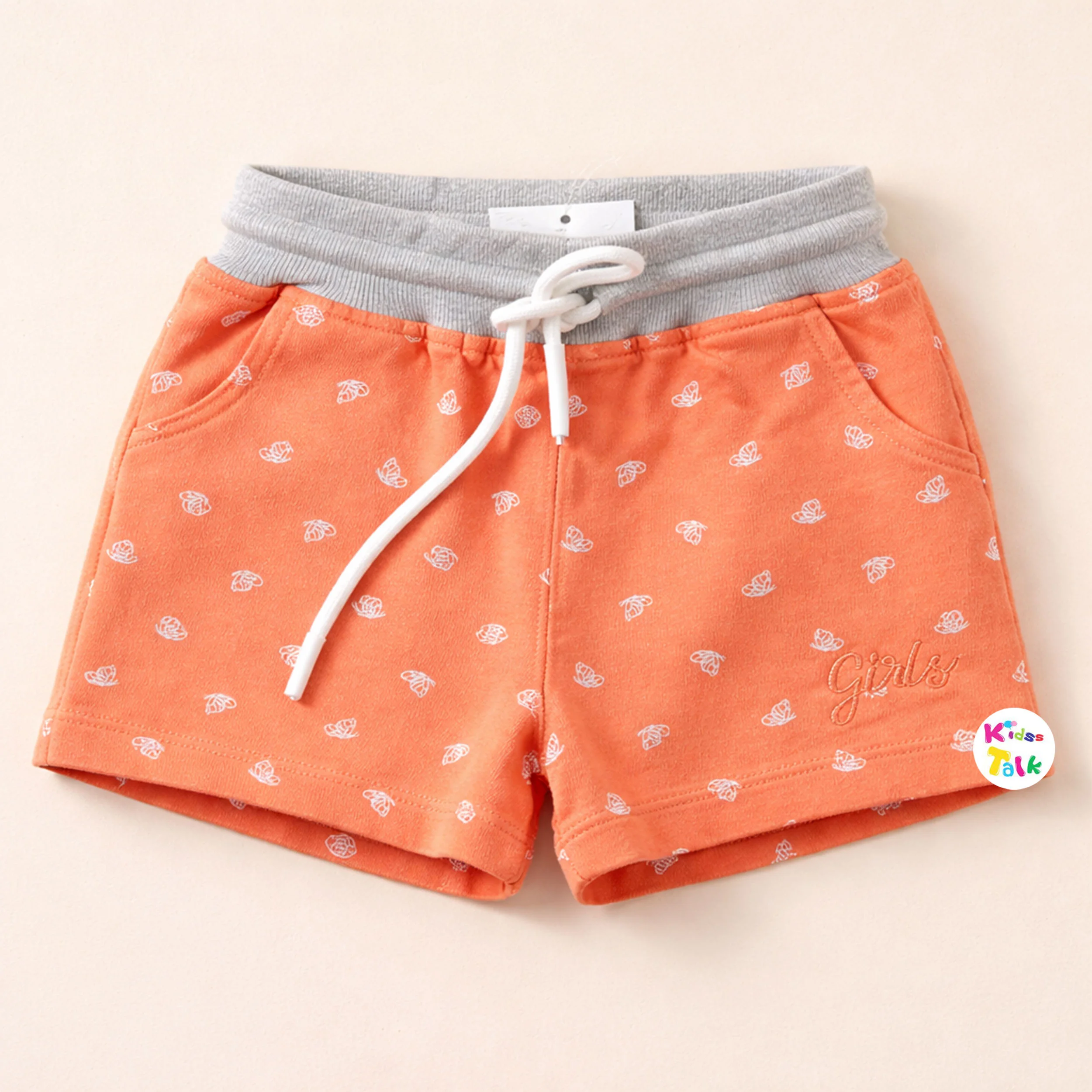 Cotton Regular Fit Printed Shorts - Orange