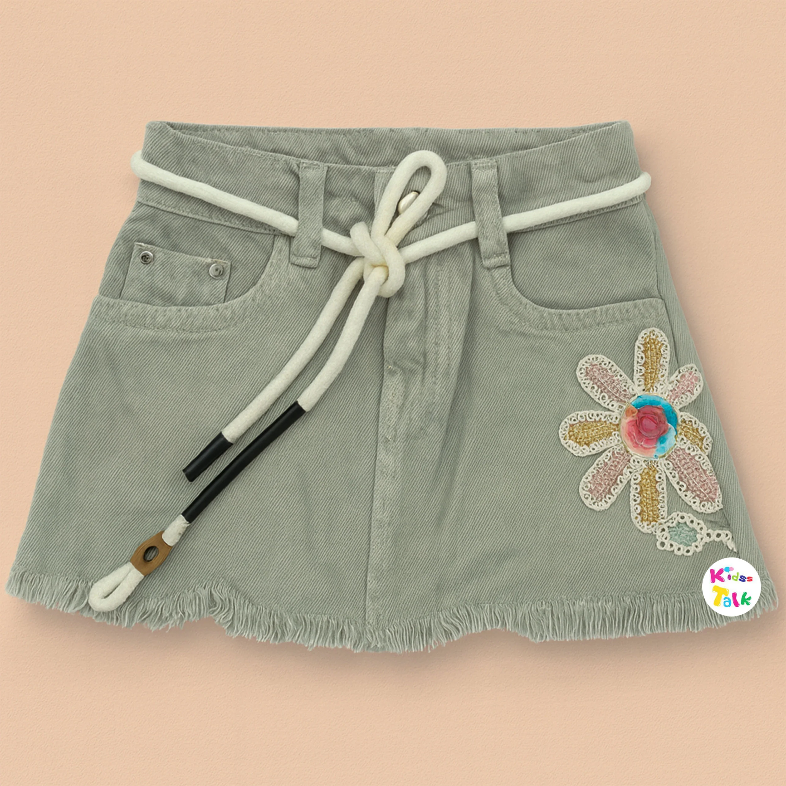 Cute Denim Regular Fit Skirt - Grey