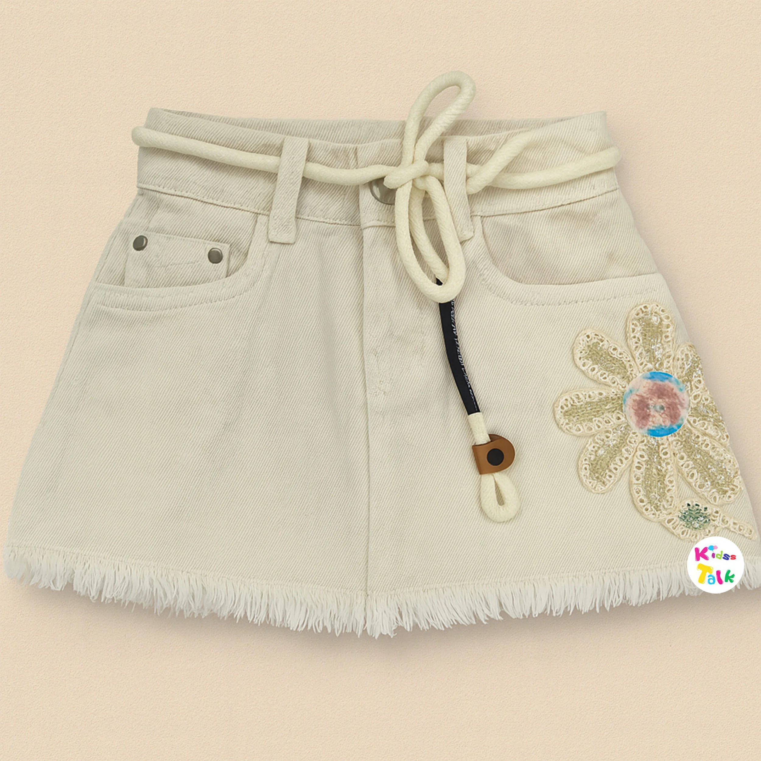 Cute Denim Regular Fit Skirt - Off White