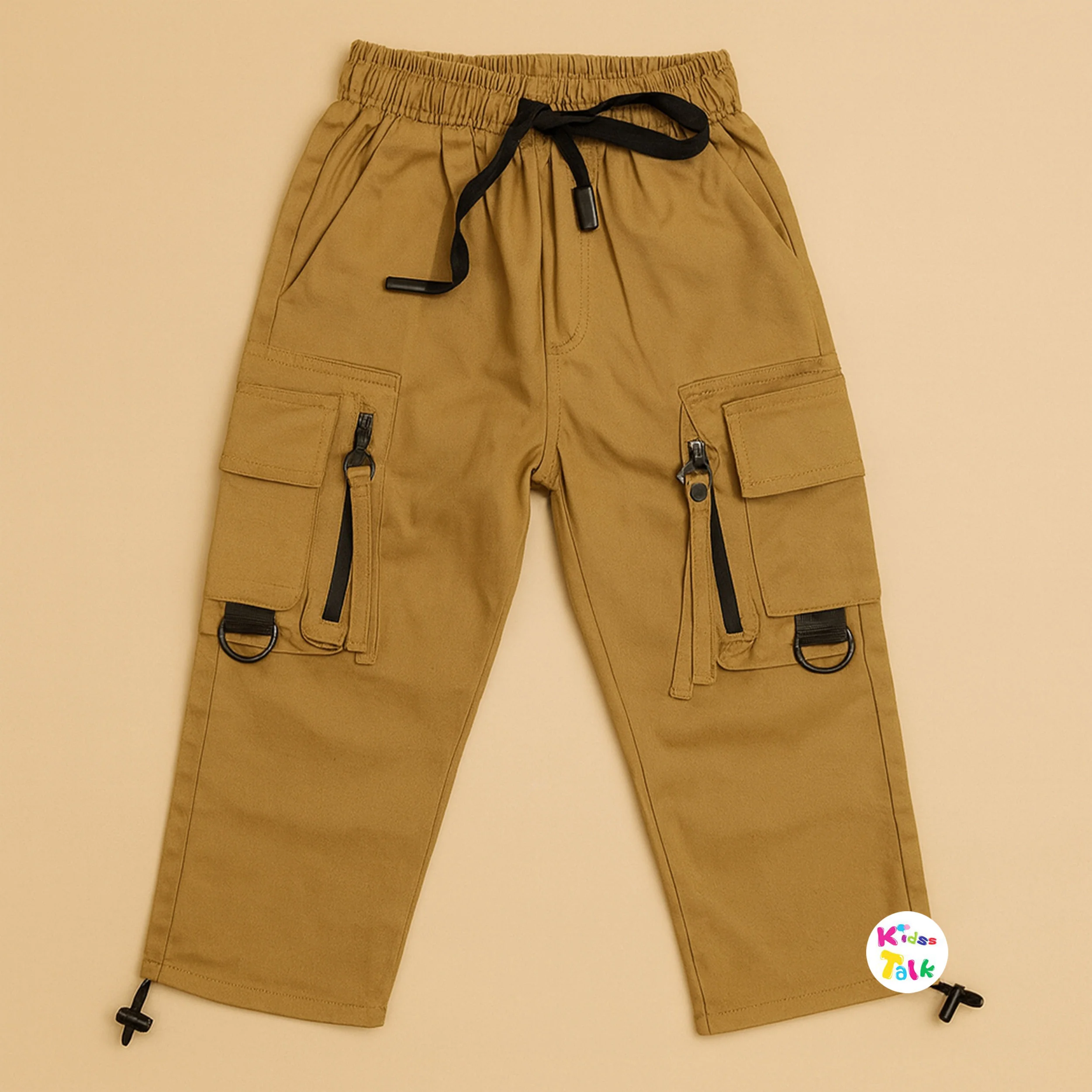 Soft Cotton Cargo Full Length Pant - Brown
