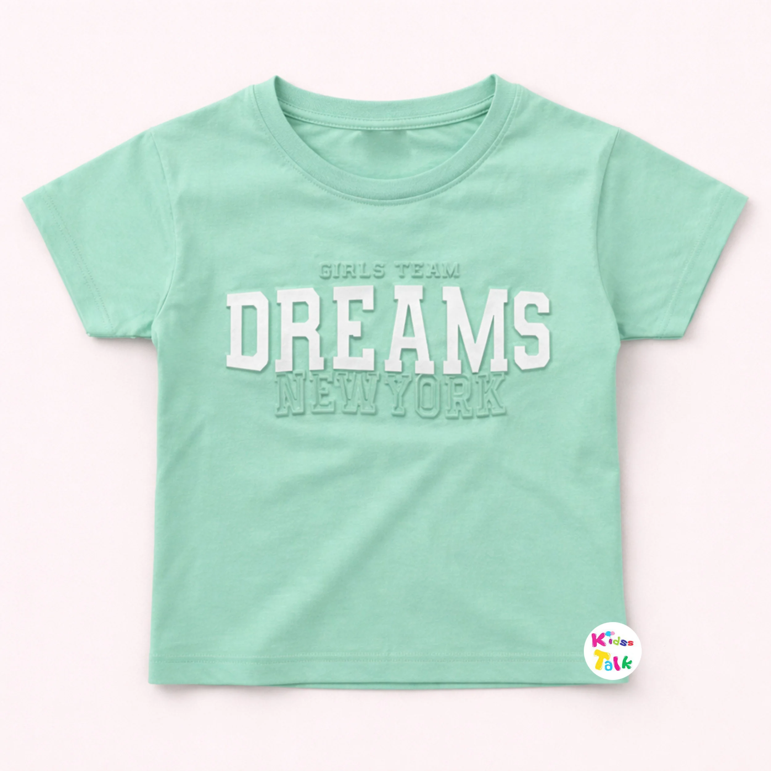 Cotton Knitted Half Sleeve T-shirt With Cute Print - Pista Green