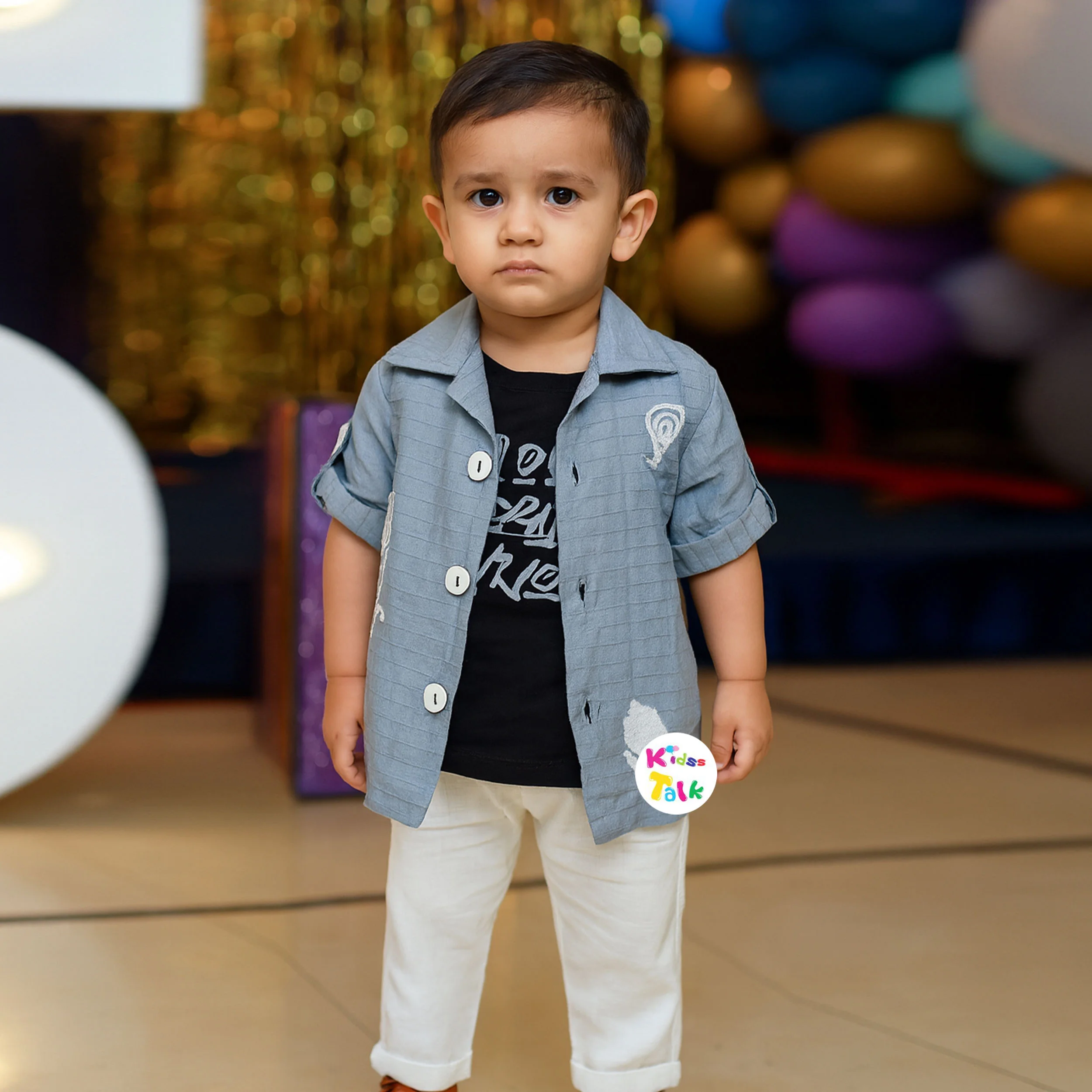 Cotton Full Sleeve T-shirt With Jacket & Full Pant - Blue