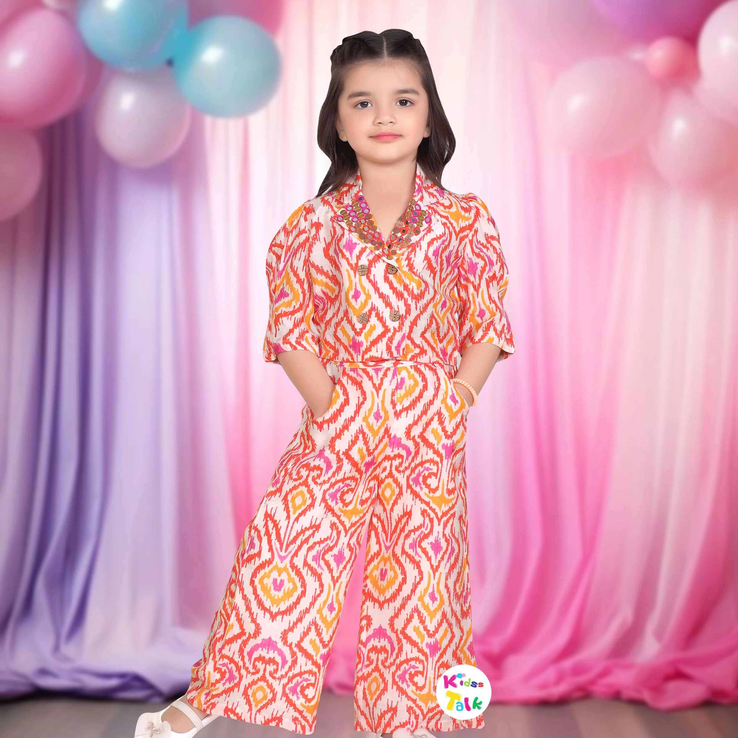 Cotton Full Sleeve Top & Full Pant With Cute Print - Multicolour