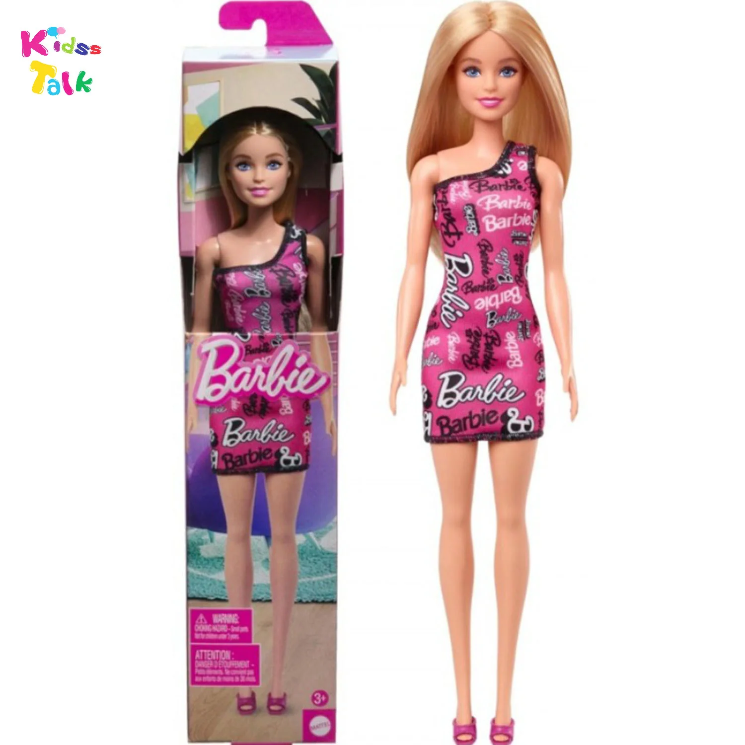 Barbie Blonde Hair Pink Dress