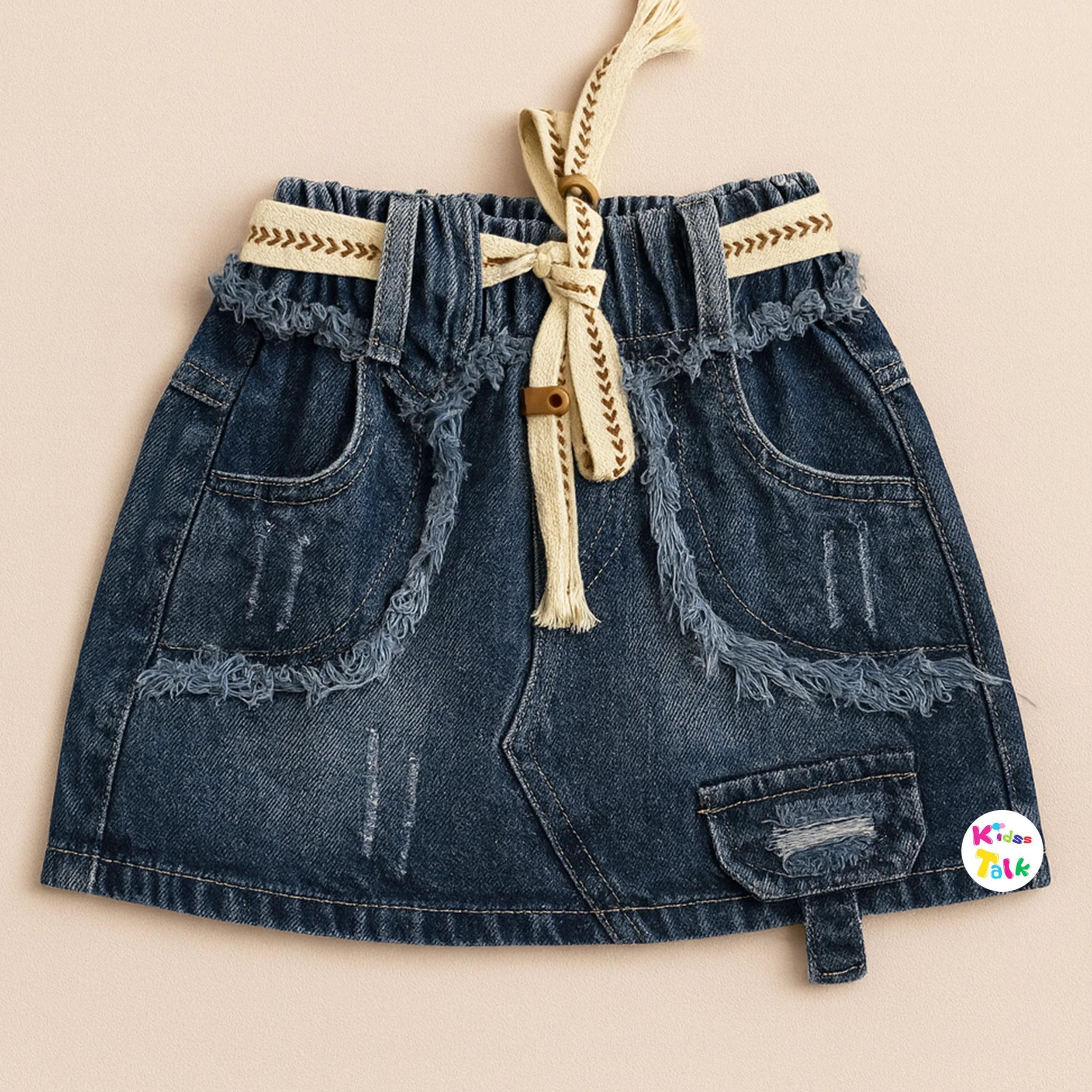 Cute Denim Regular Fit Skirt - Denim Blue