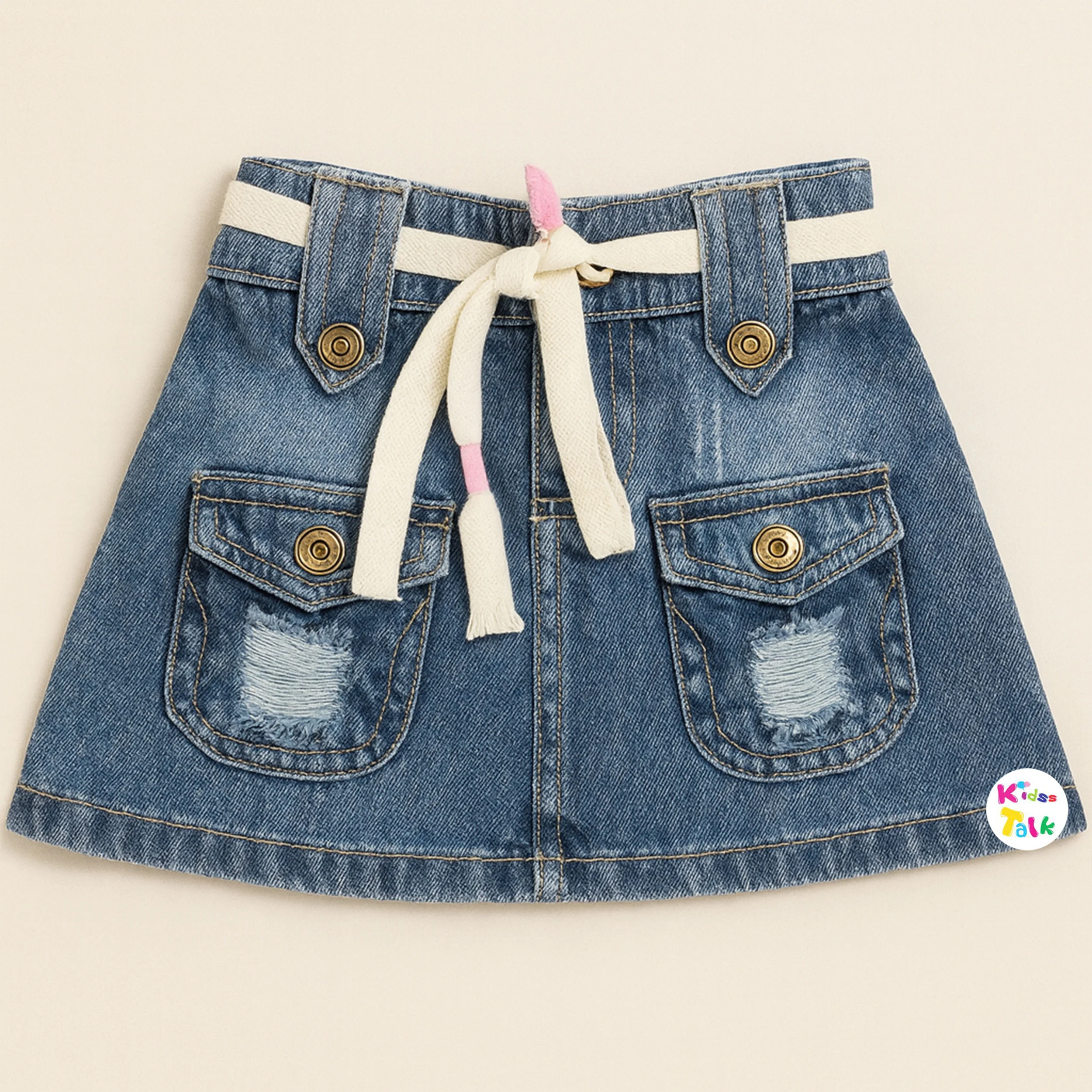 Cute Denim Regular Fit Skirt - Denim Blue