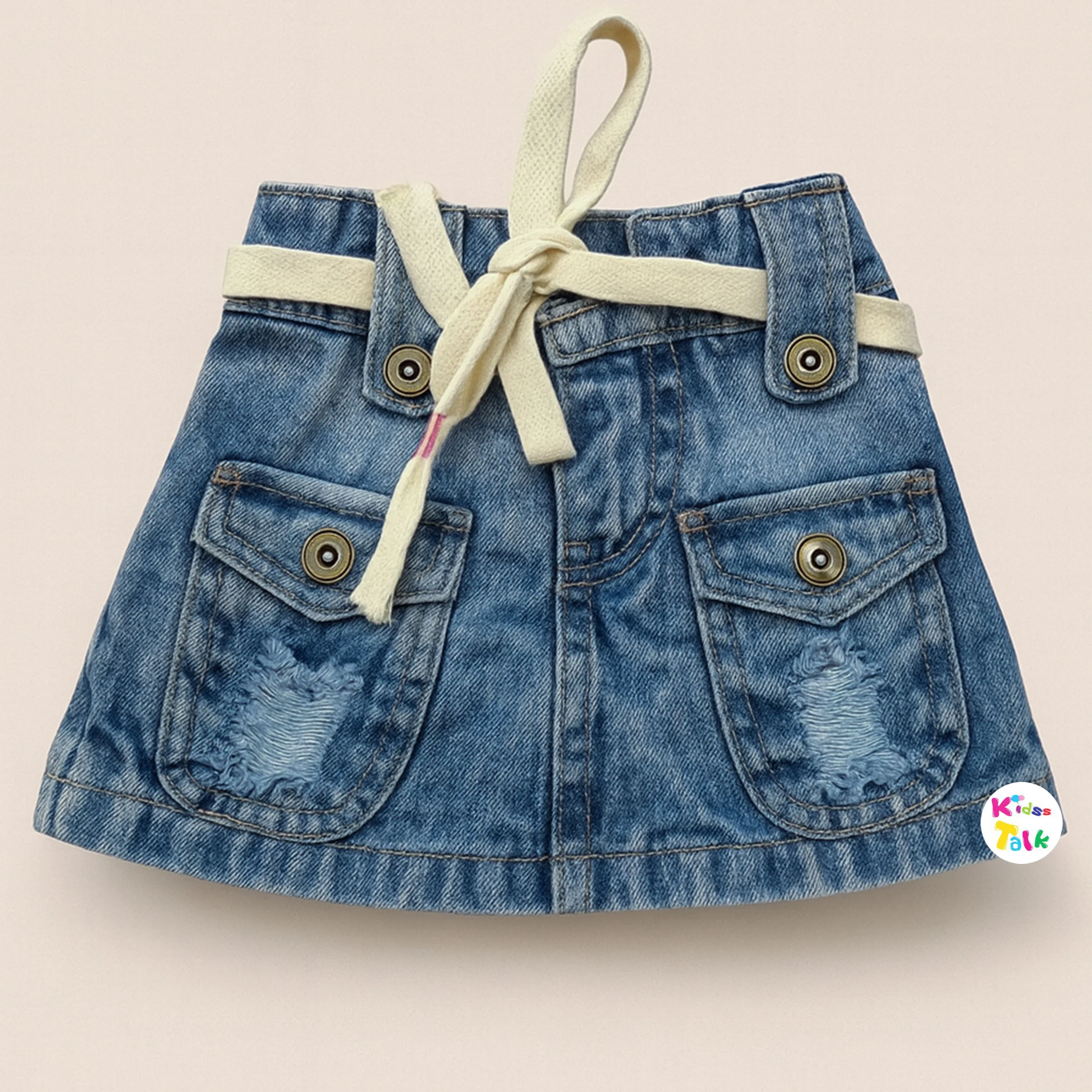 Cute Denim Regular Fit Skirt - Ice Blue