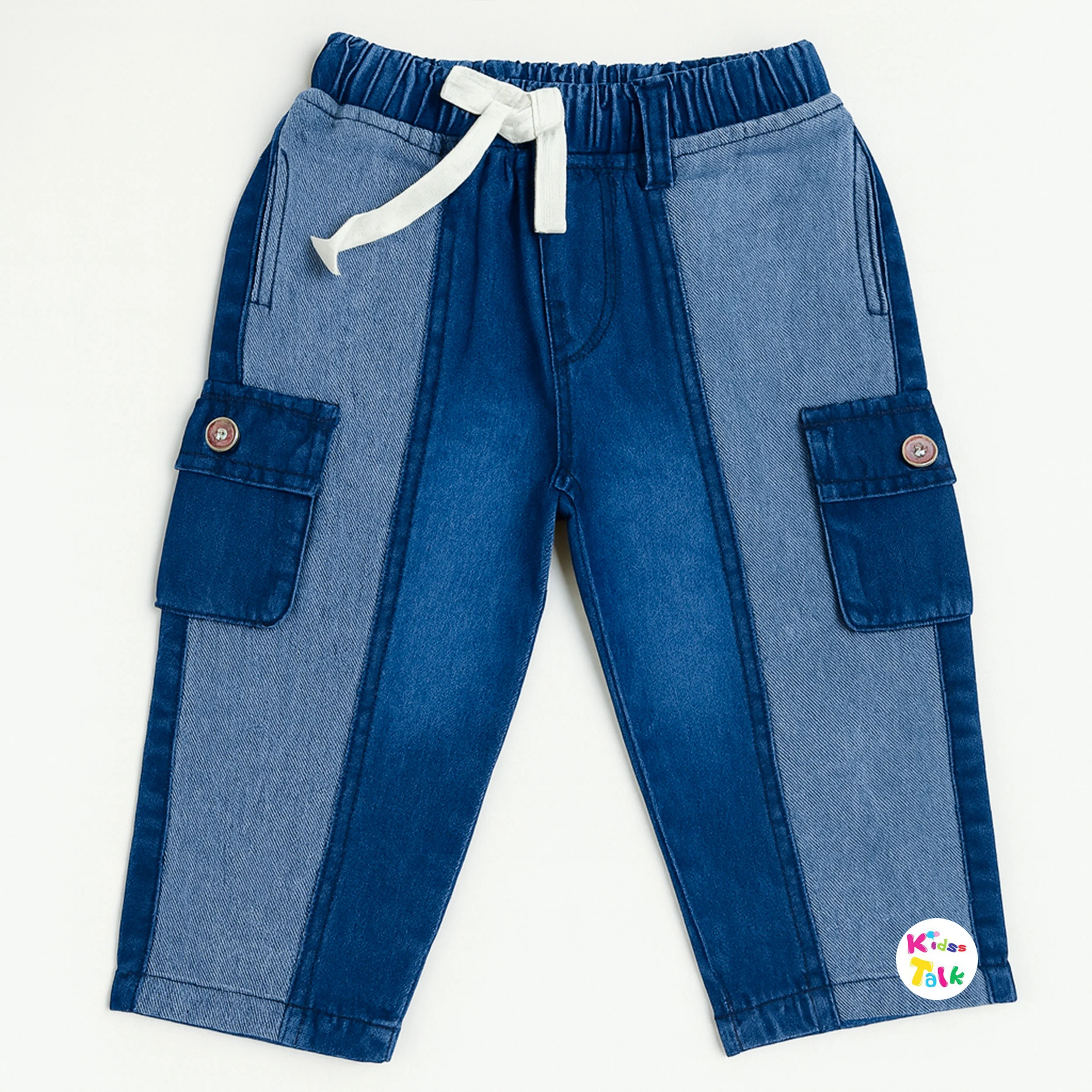 Denim Regular Fit Cargo Full Length Pant - Denim Blue