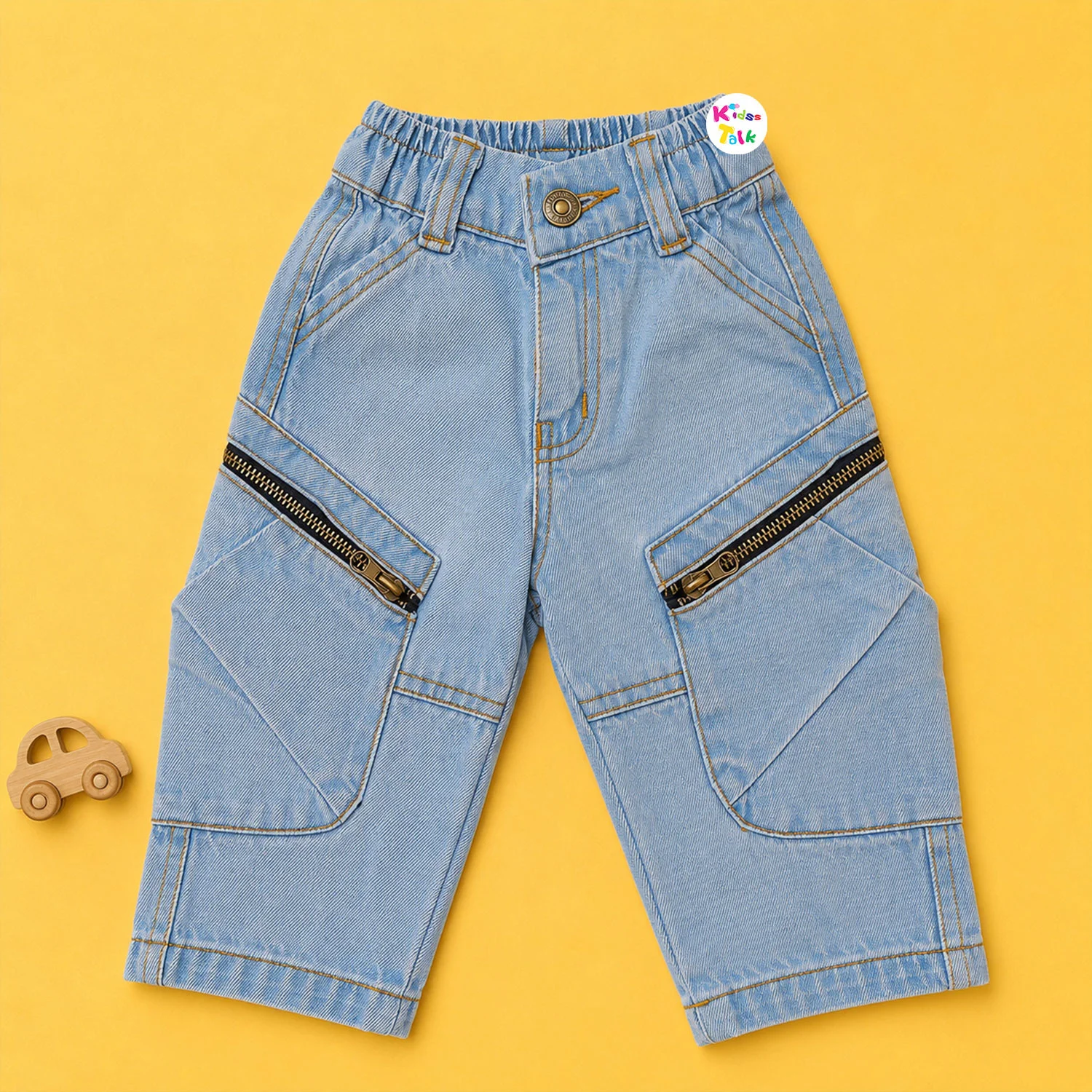 Denim Cargo Full Length Pant - Denim Blue