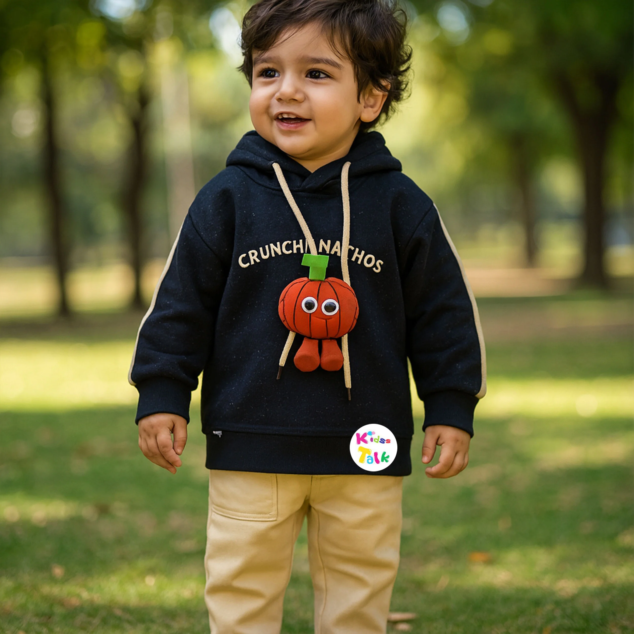 Cotton Knitted Full Sleeve T-shirt & Full Pant - Navy Blue