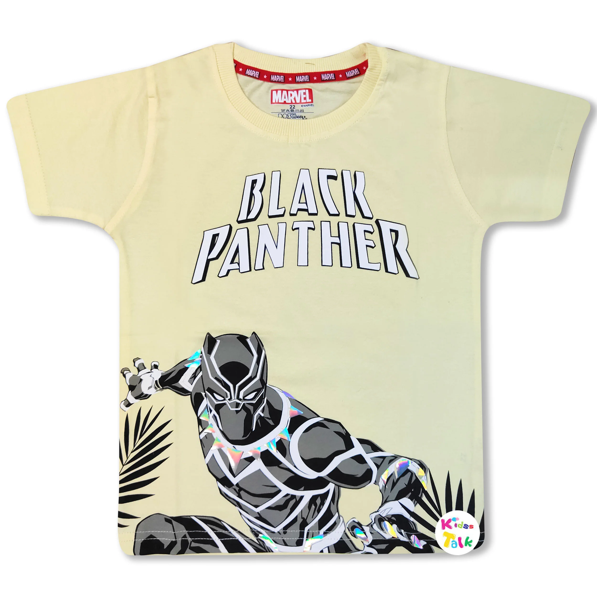 Soft Cotton Knitted Half Sleeve T-shirt With Cute Printed - Lemon Yellow