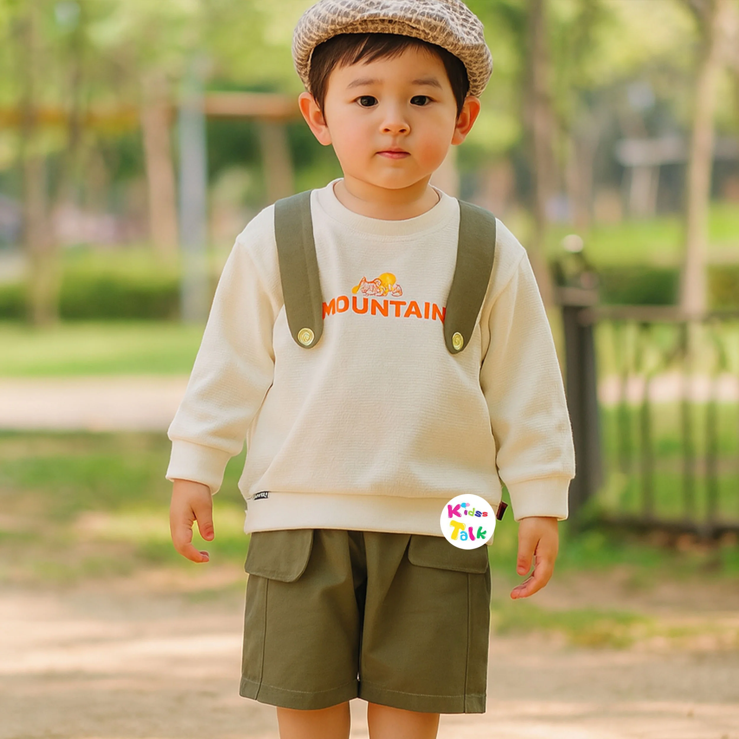 Cotton Knitted Full Sleeve T-shirt & Full Pant - Cream