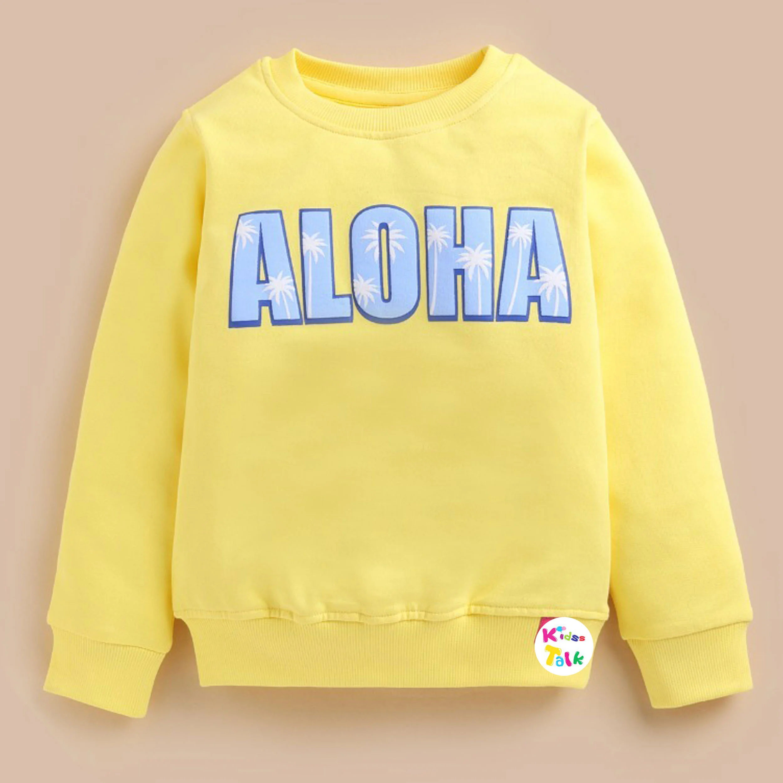 Cute Cotton Knitted Full Sleeve Printed Tees - Green