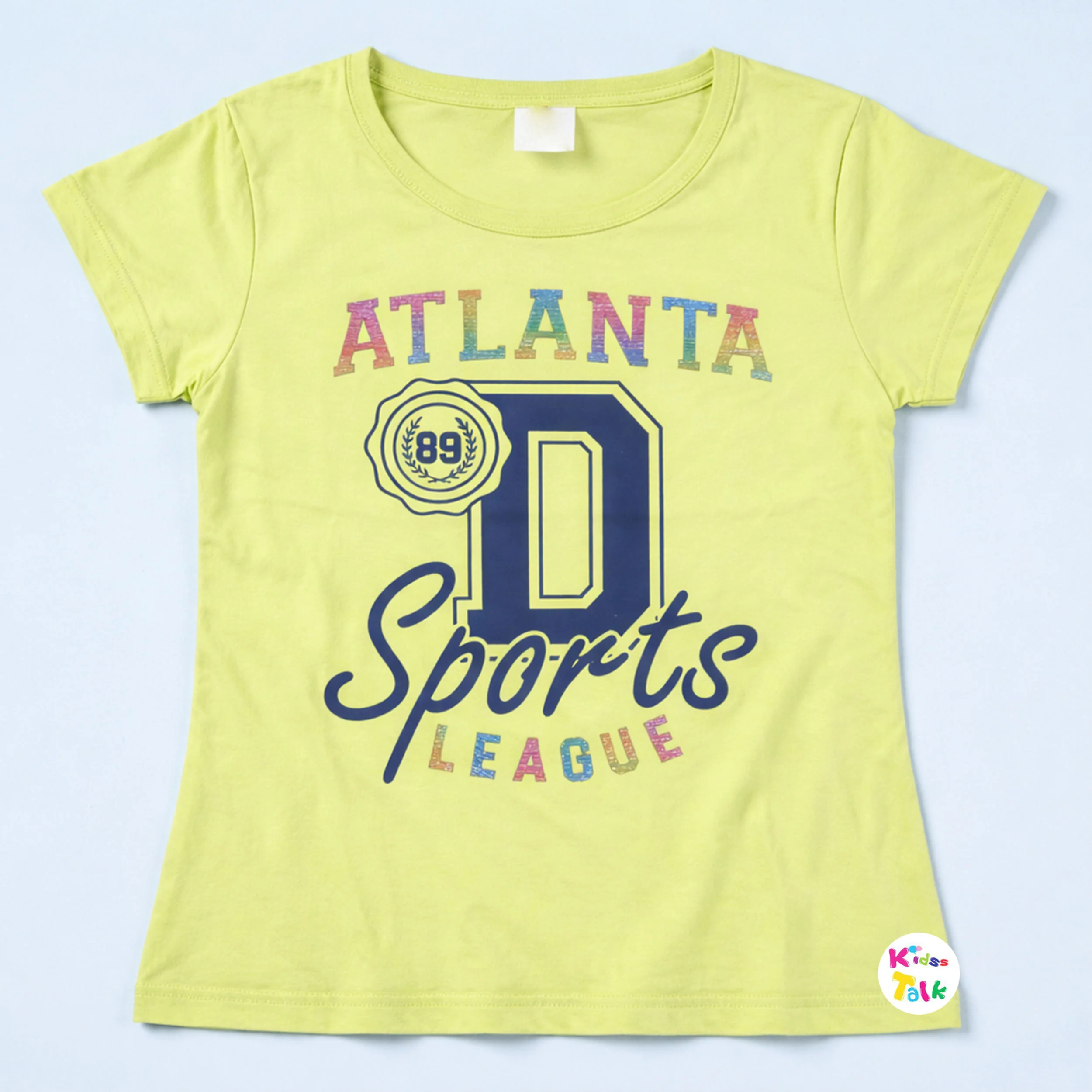Cotton Knitted Half Sleeve T-shirt With Cute Print - Green
