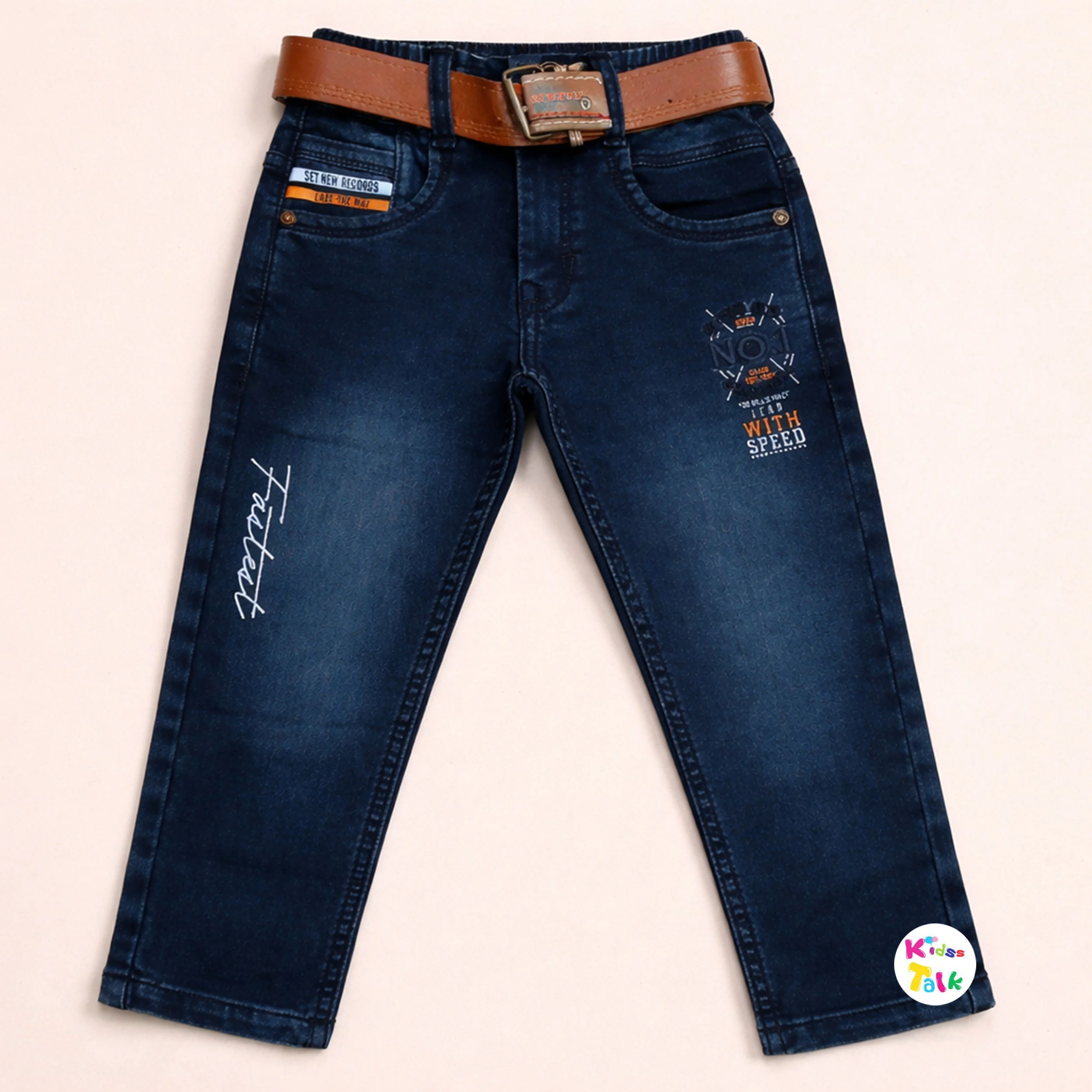 Denim Regular Fit Full Pant - Denim Blue