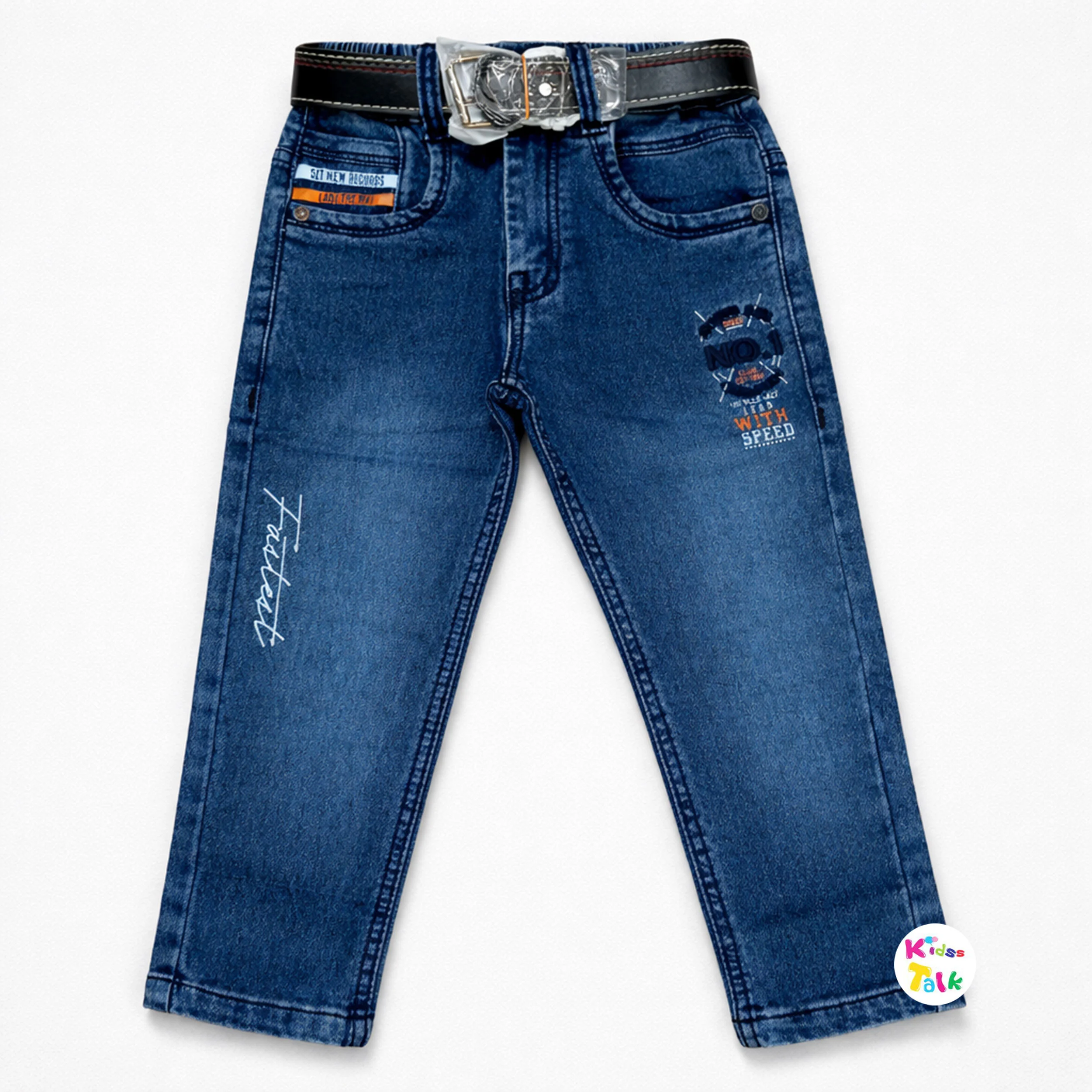 Denim Regular Fit Full Pant - Ice Blue