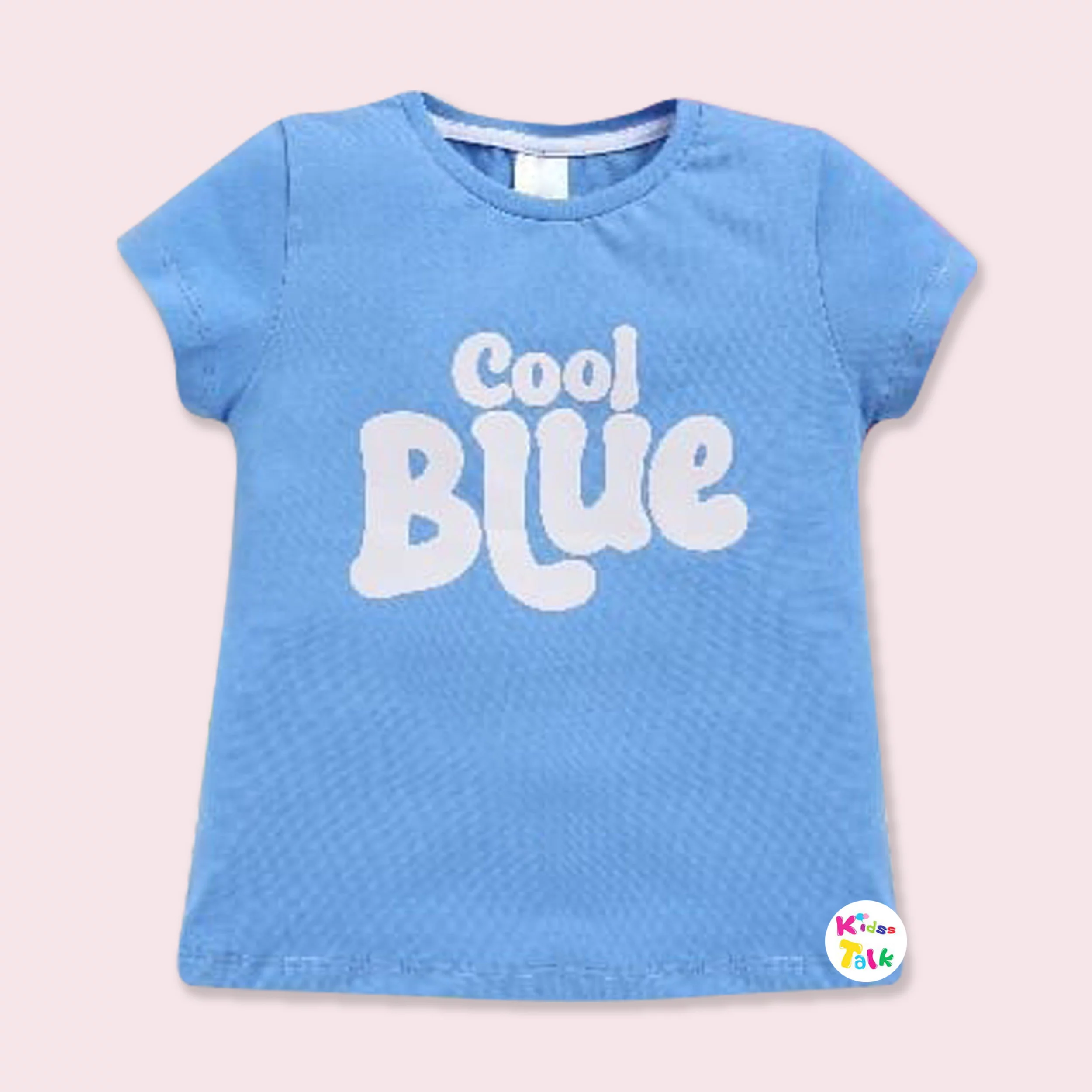 Cotton Knitted Half Sleeve Tees - Blue