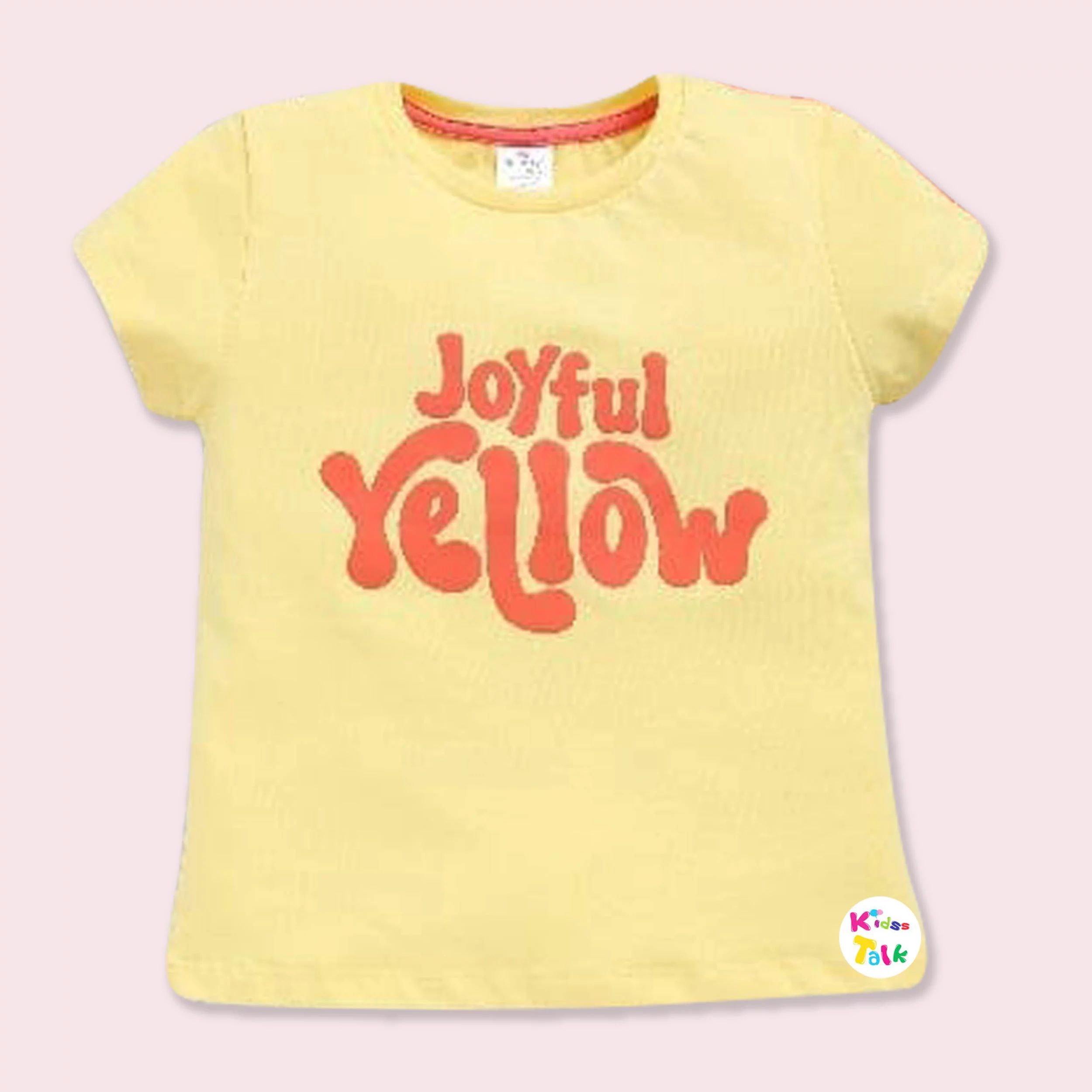 Cotton Knitted Half Sleeve Tees - Lemon Yellow