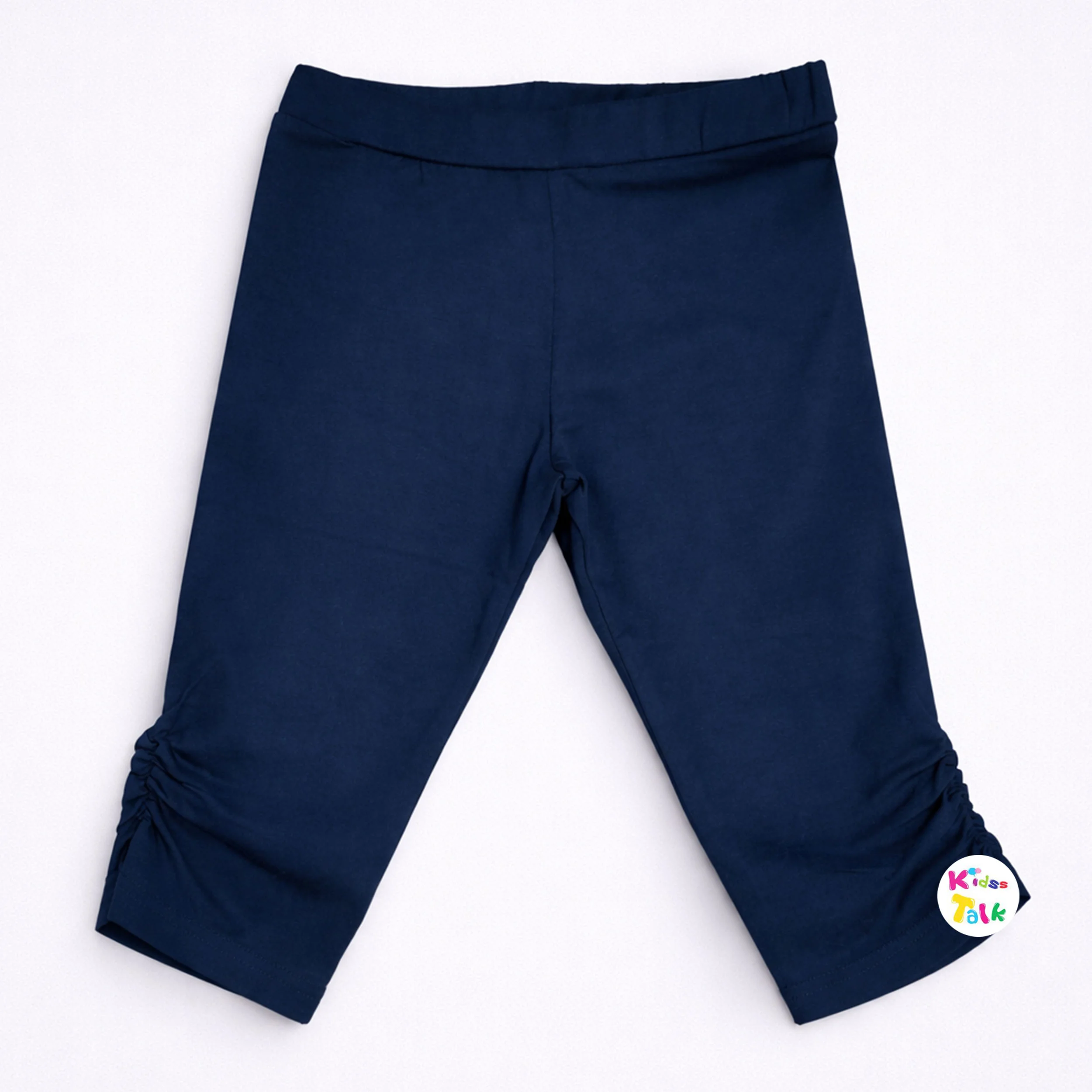 Cotton Knitted Regular Fit Capri - Navy Blue