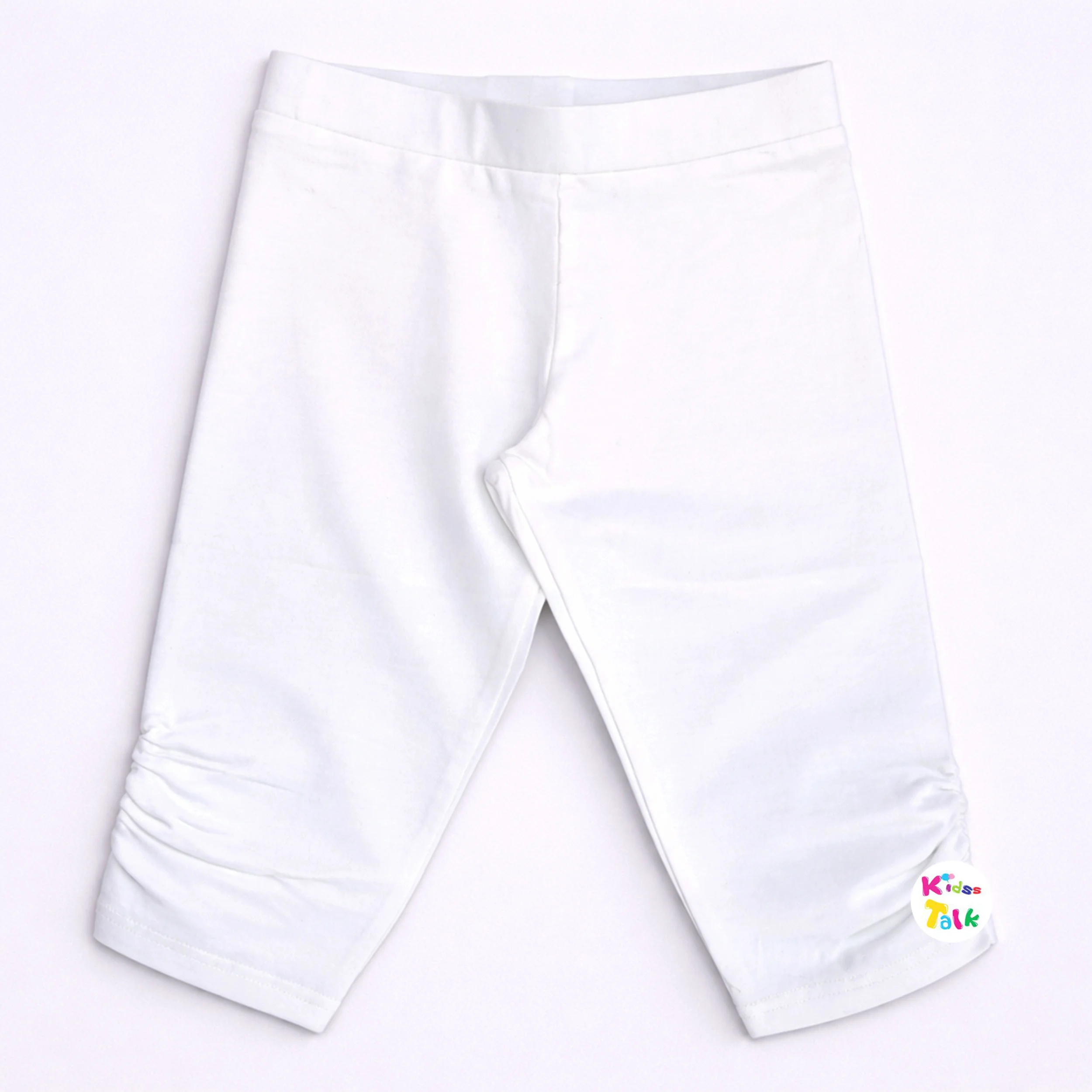 Cotton Knitted Regular Fit Capri - White