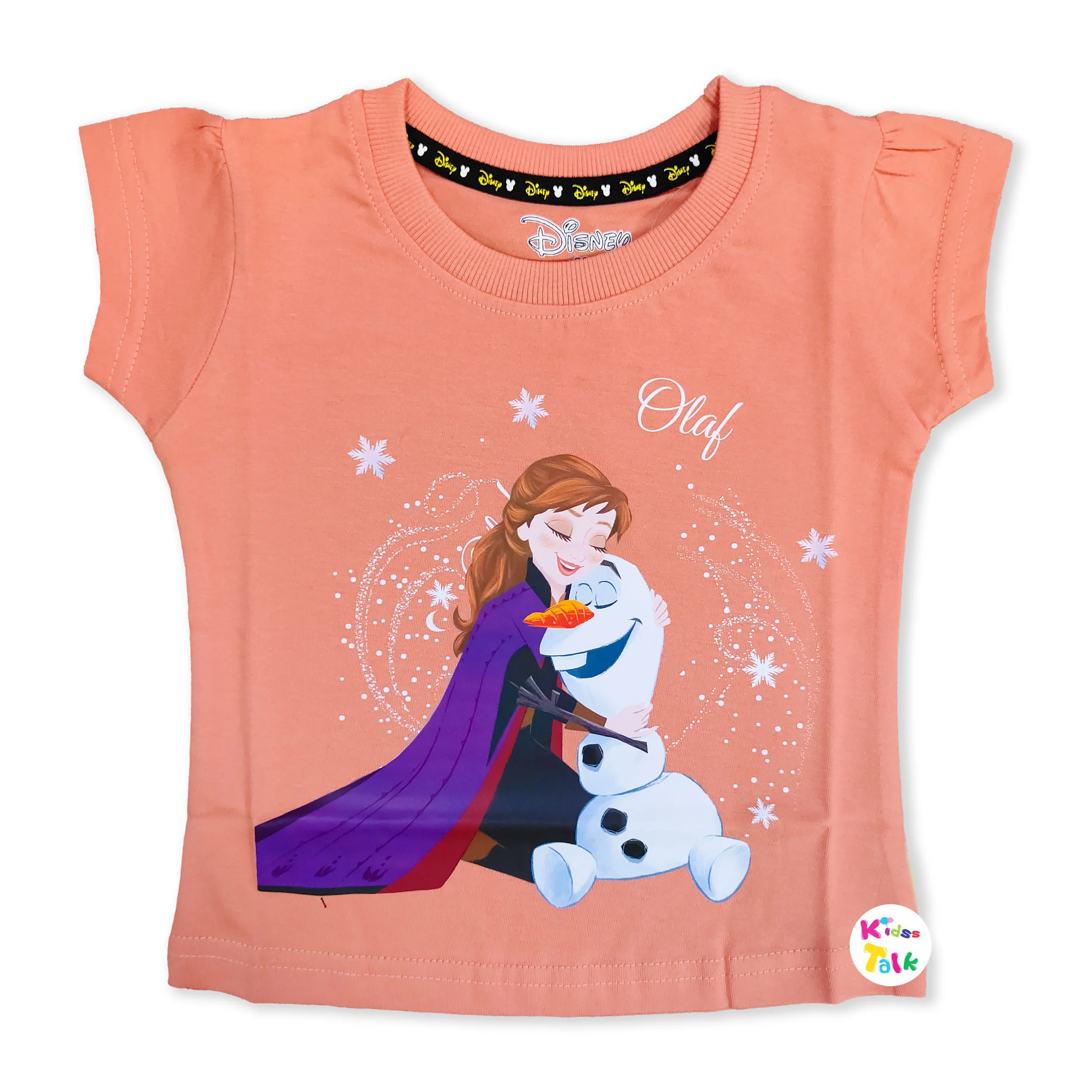 Soft Cotton Knitted Half Sleeve Tees With Cute Printed - Baby Pink