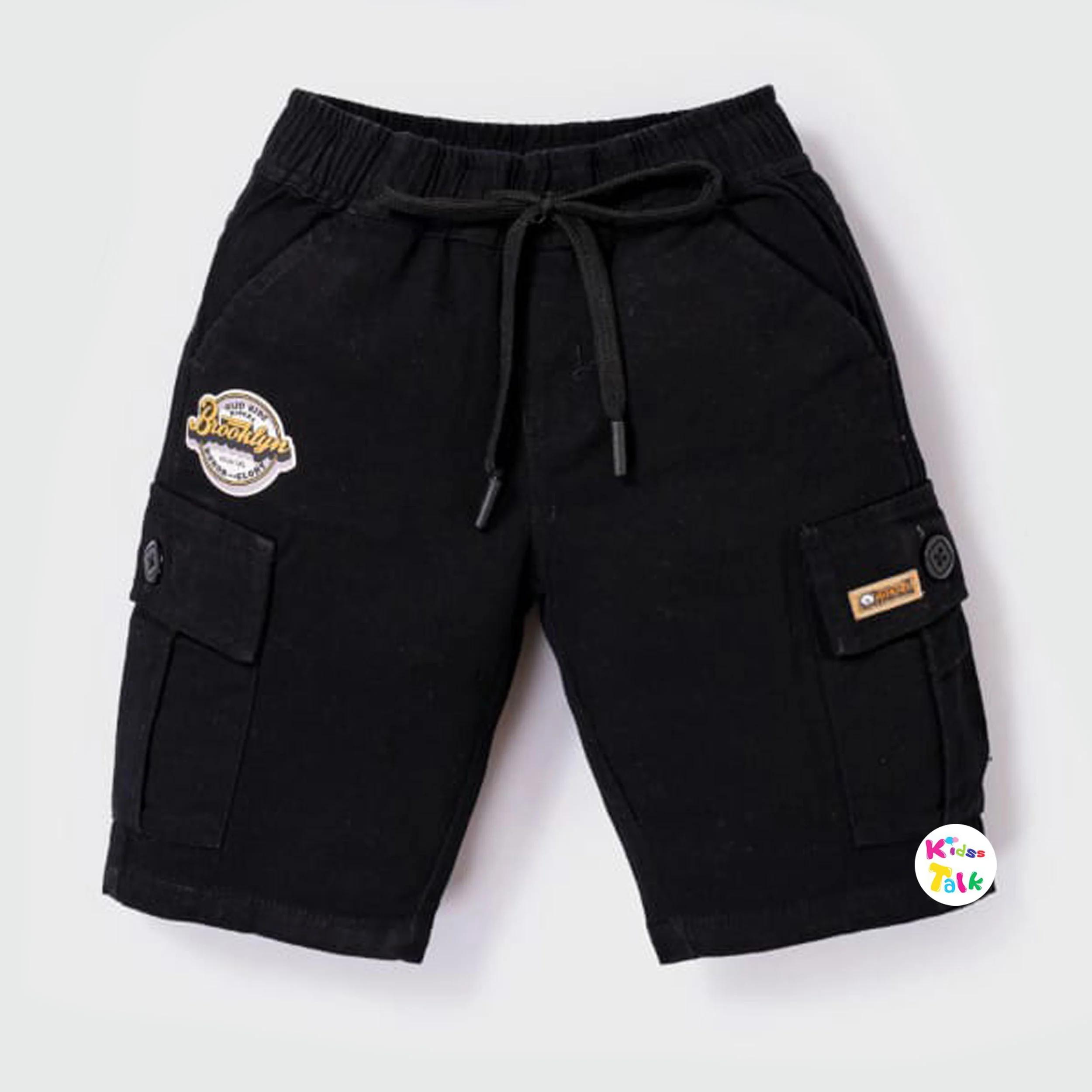 Cotton Regular Fit Cargo Bermudas - Black
