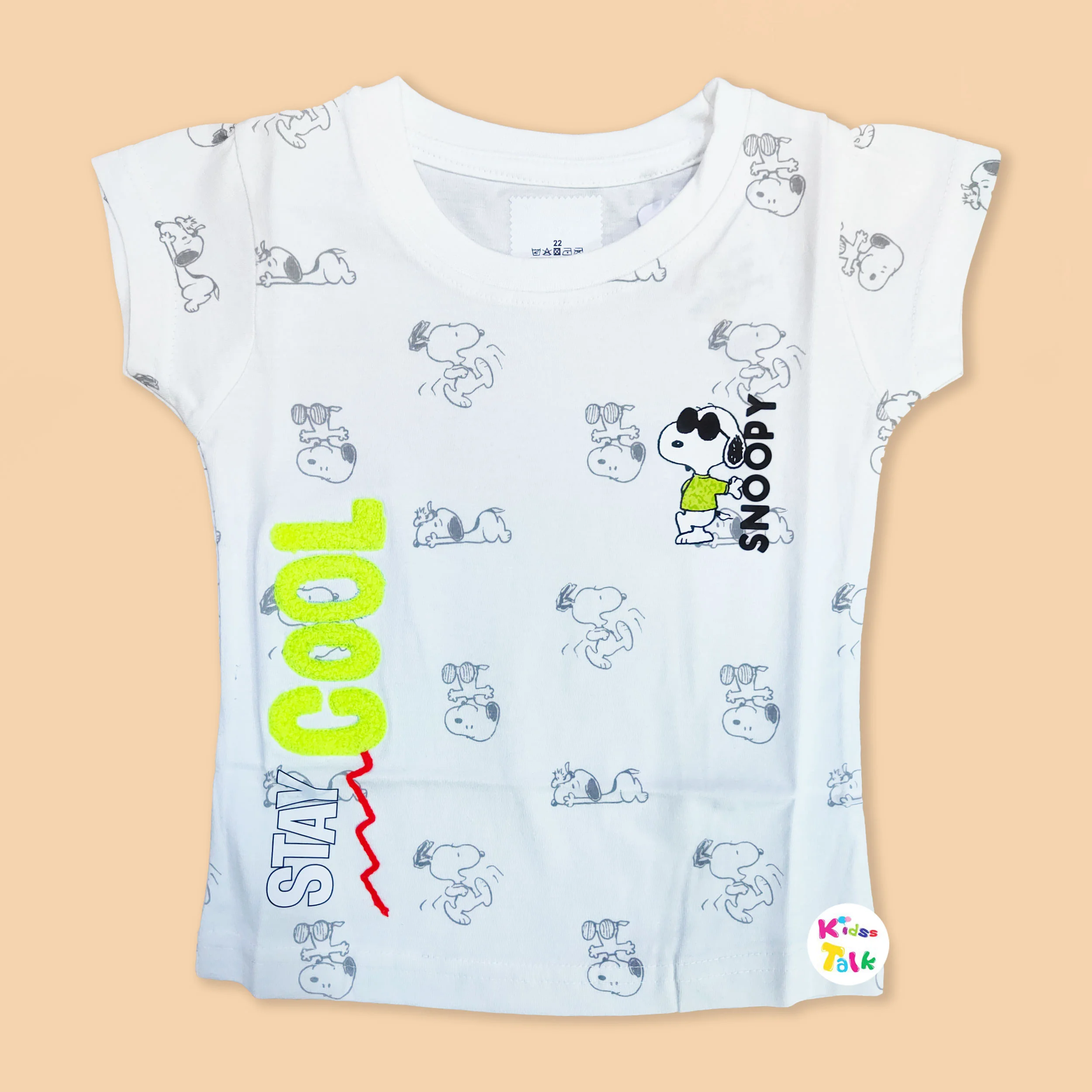 Cotton Knitted Half Sleeve T-shirt With Cute Printed- Green