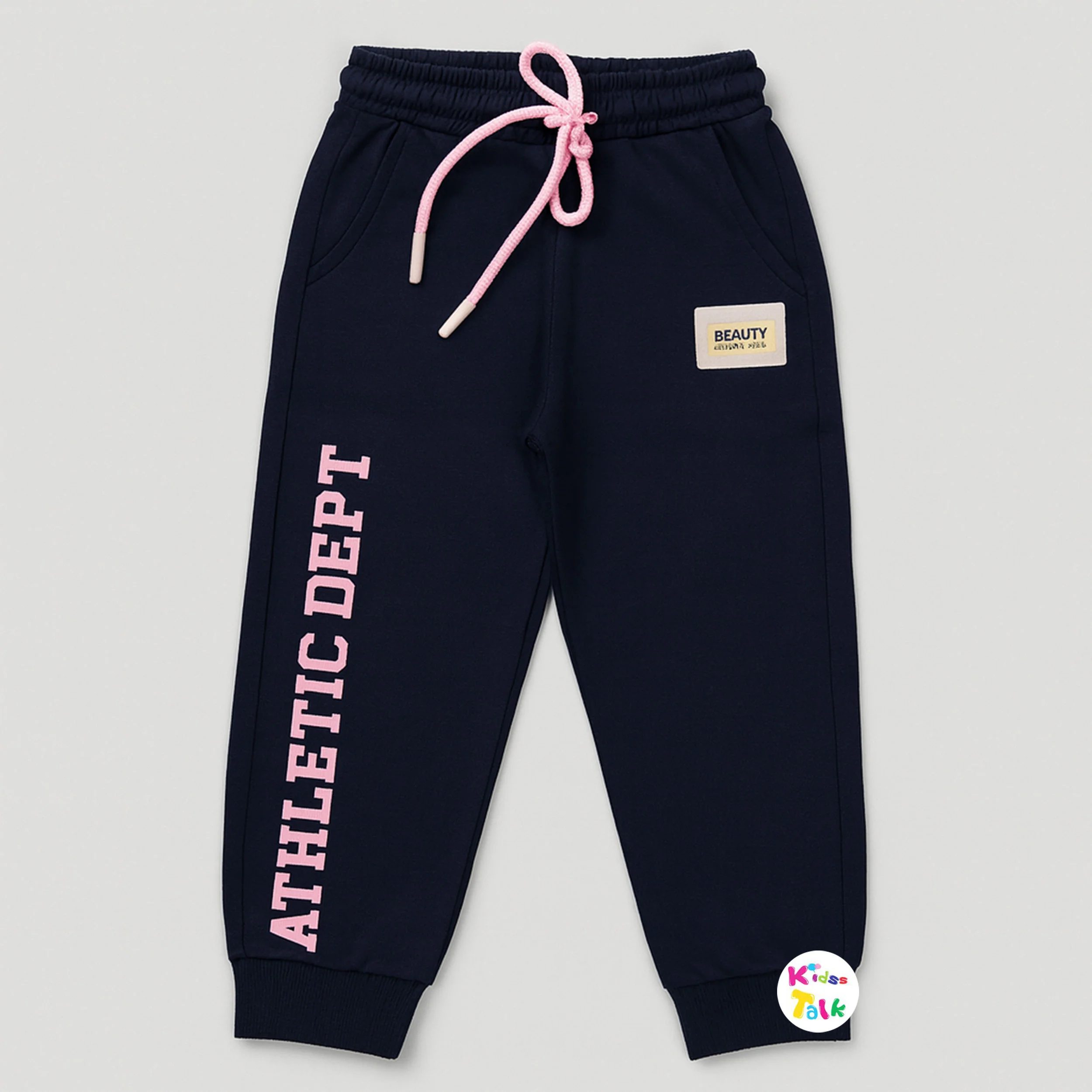 Cotton Knitted Full Length Track Pant - Navy Blue