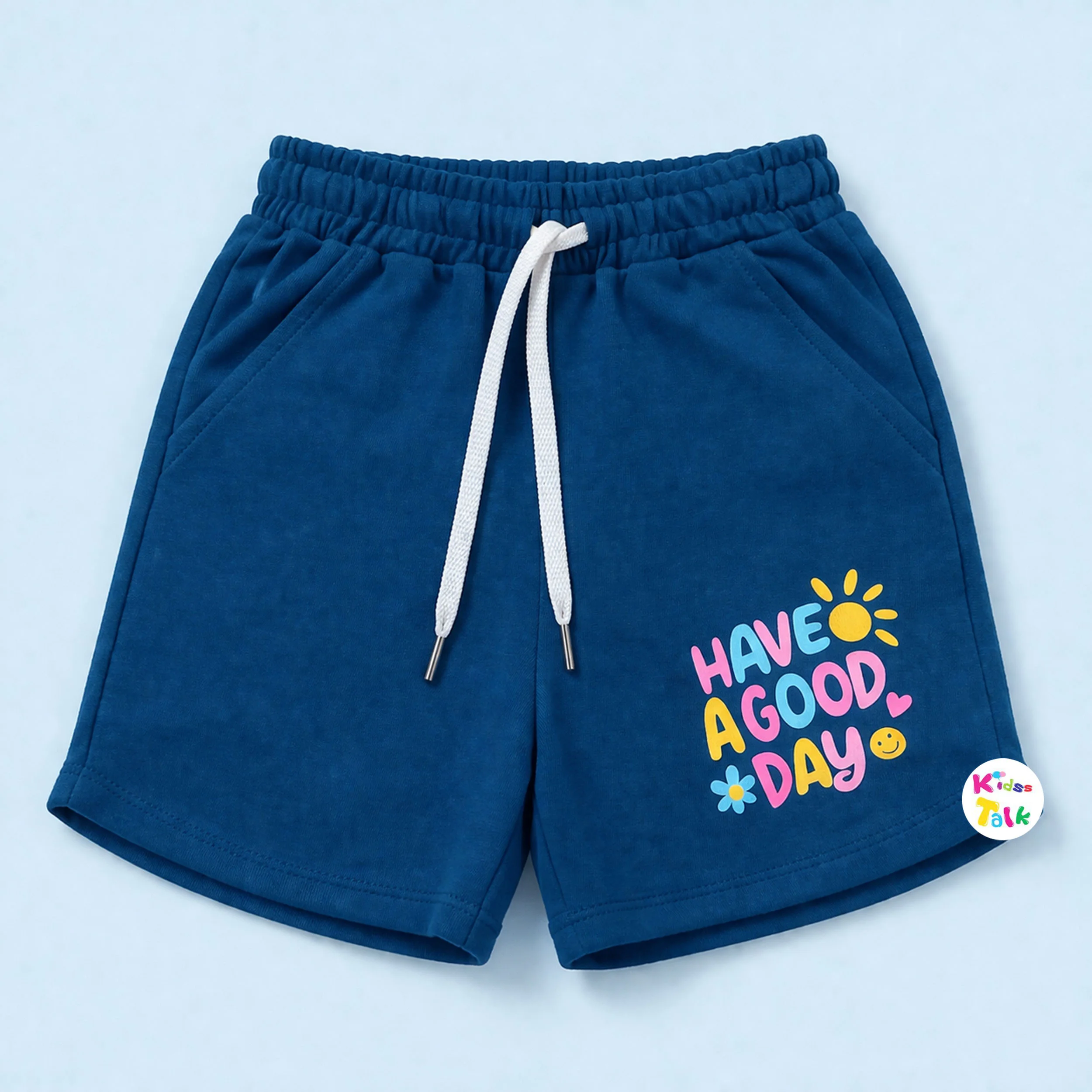 Cotton Knitted Printed Shorts - Green