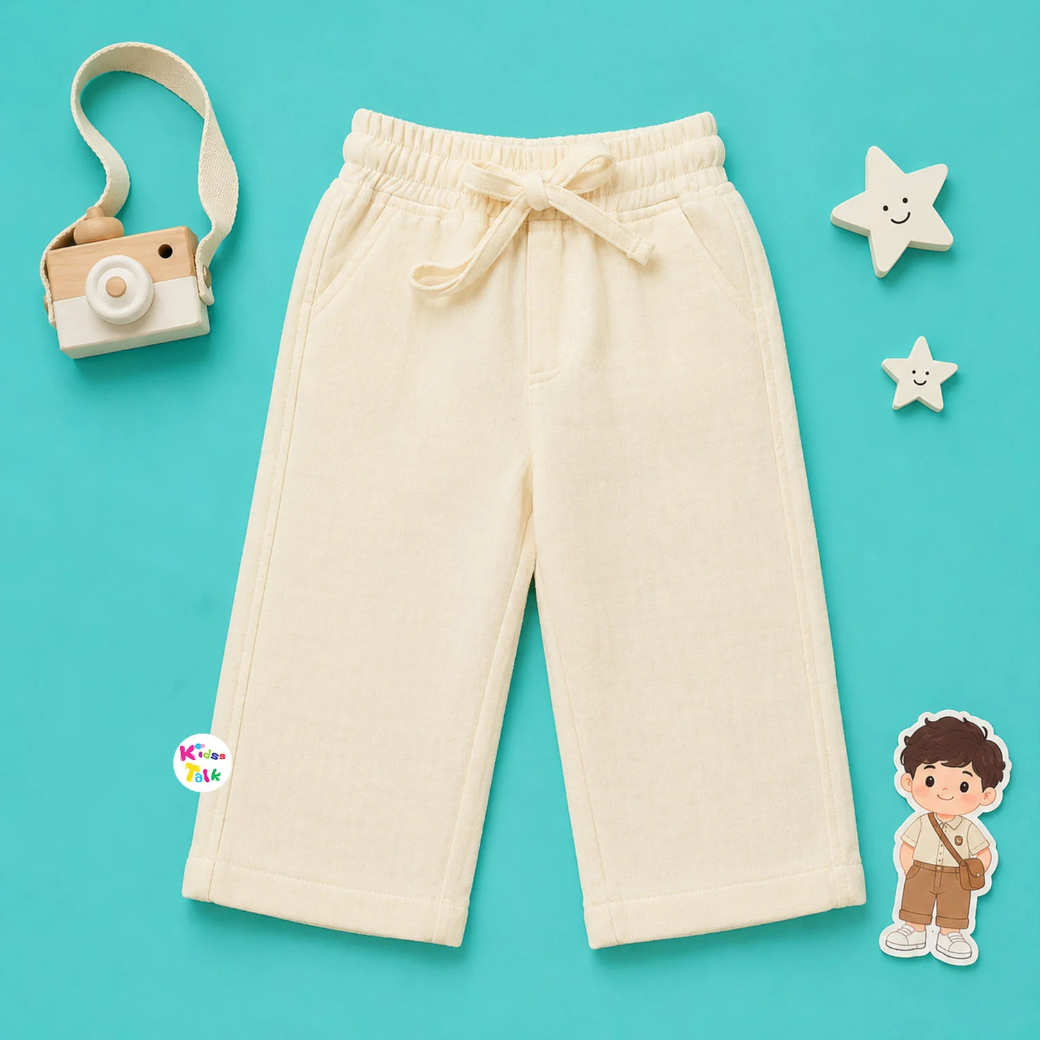 Soft Muslin Full Length Pant - Cream