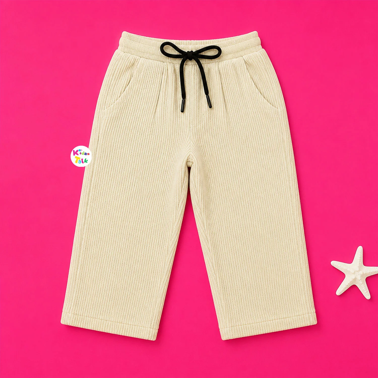 Corduroy Jogger Fit Full Length Pant - Beige