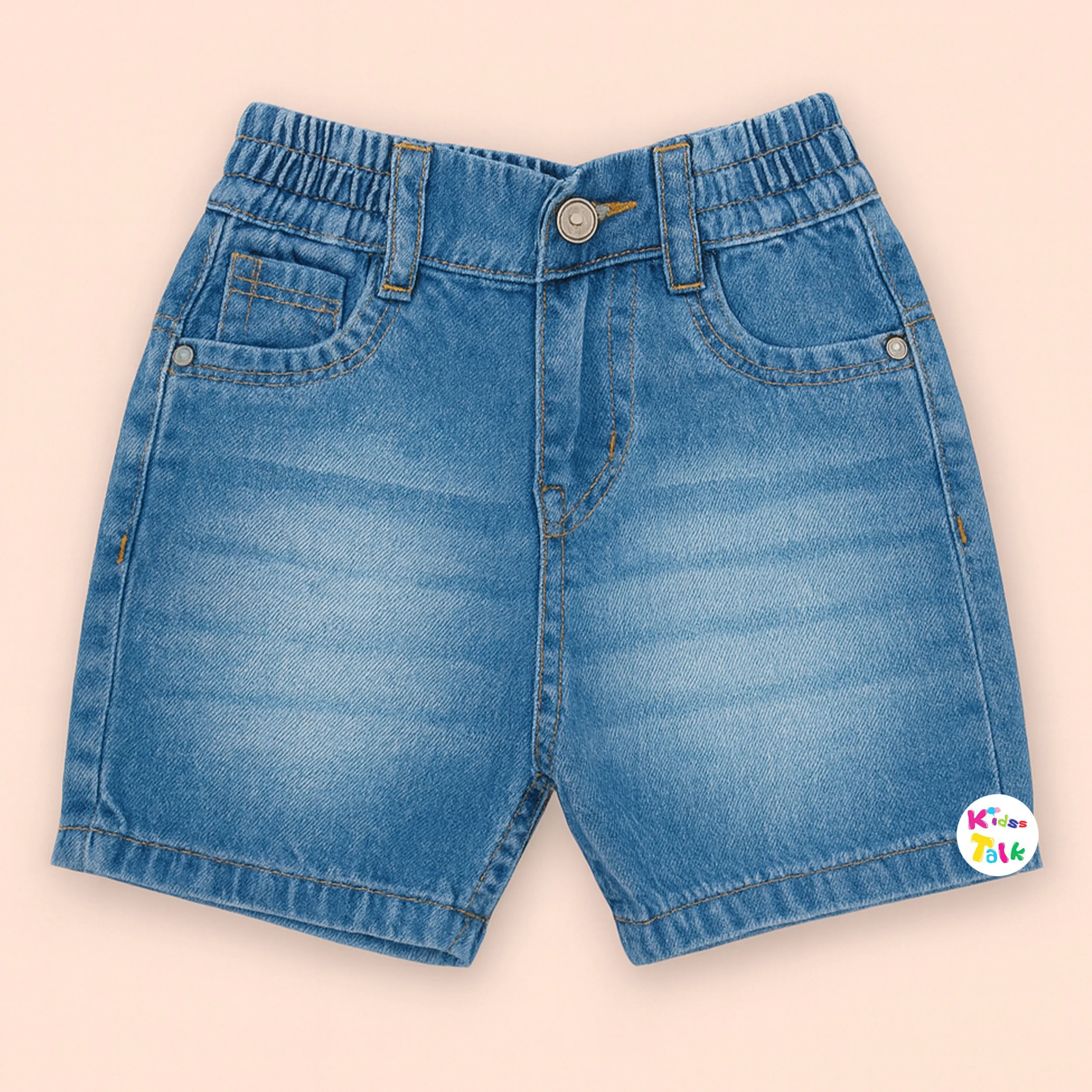 Denim Regular Fit Half Pant - Ice Blue